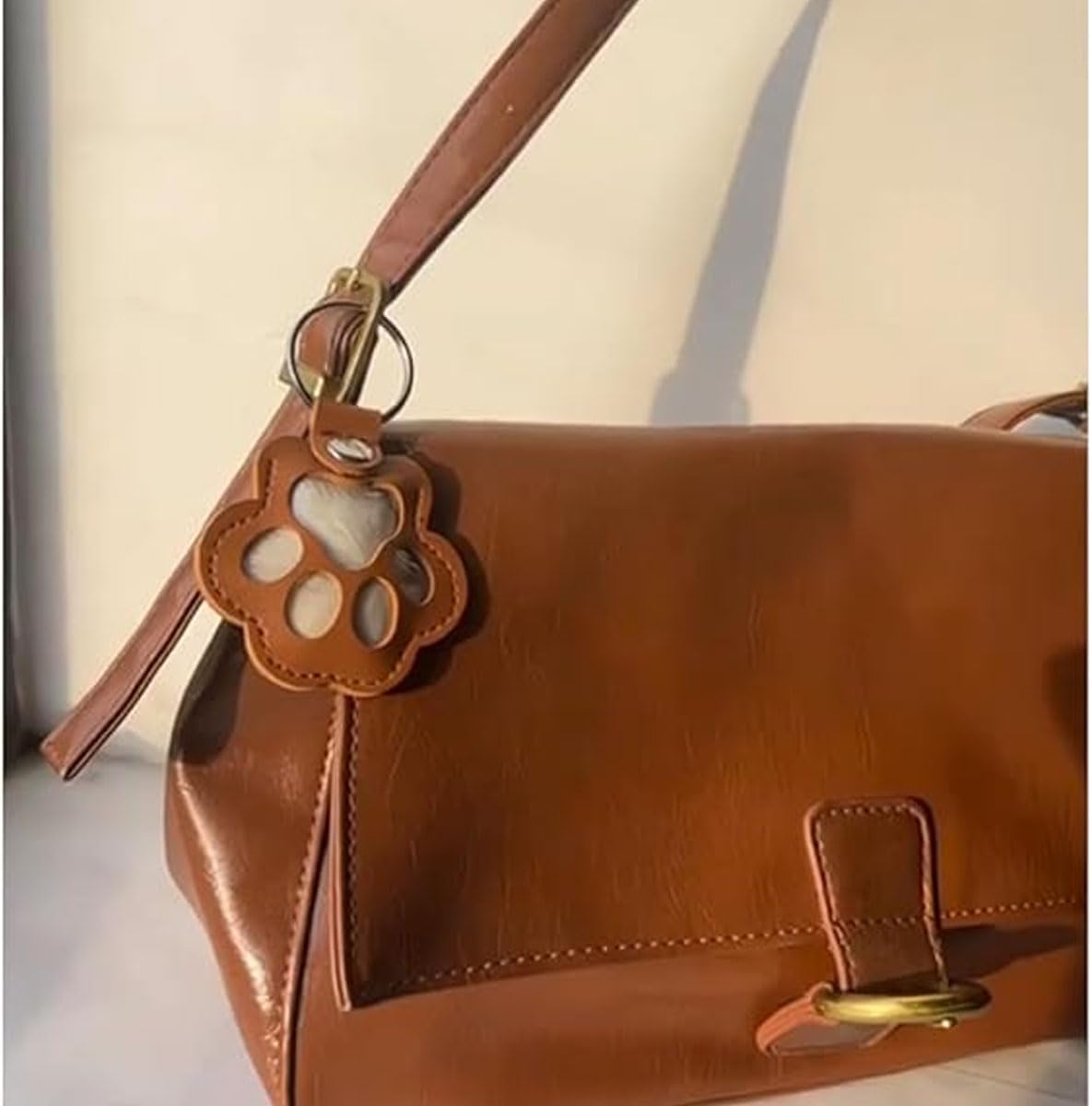 3pcs Leather Pet Memorial Keychain,Dog Hair Collector Keychain,Cat Paw Shaped Pet Memorial Gifts for Pet Parent 3PCS