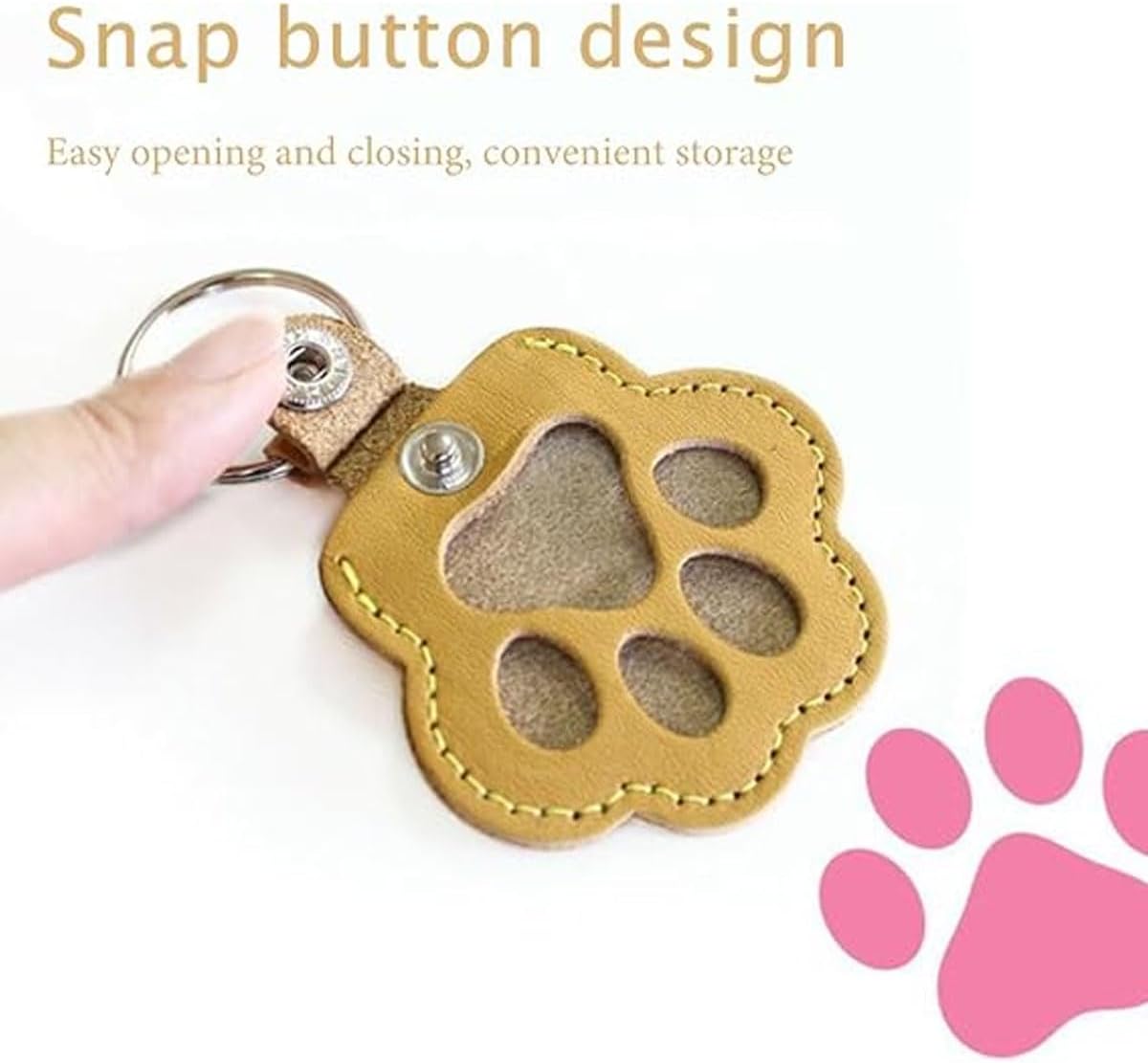 3pcs Leather Pet Memorial Keychain,Dog Hair Collector Keychain,Cat Paw Shaped Pet Memorial Gifts for Pet Parent 3PCS
