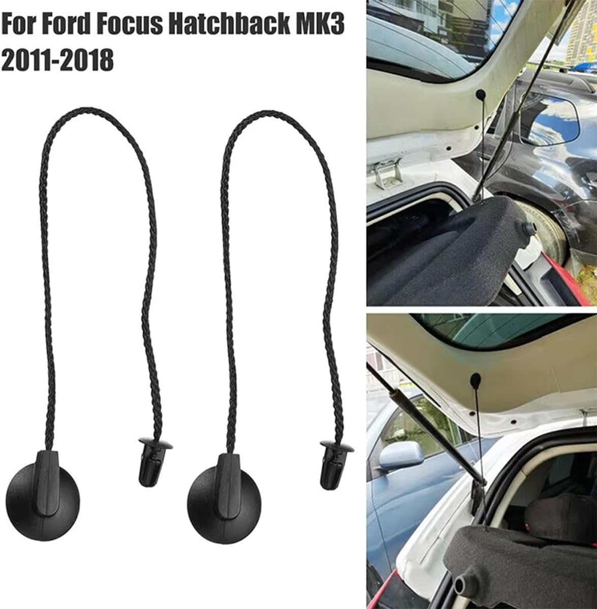 2PCS Parcel Shelf Fixing Cord, Parcel Shelf Fixing Strap, Car Parcel Shelf Cords Rear Parcel Shelf Strings for Focus MK3 2012-2017 Ford