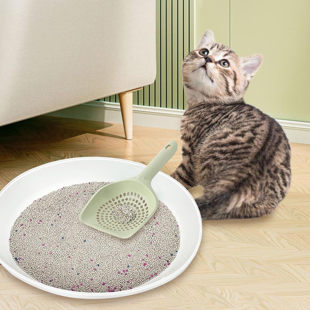 Cat Litter Scoop, Kitten Pooper Lifter, Non Stick Sifter Poop Cleaner Corner Shovel,Cat Feces Scoop, Cat Cleaning Supplies, A Variety Of Colors Available, Durable And Reliable B