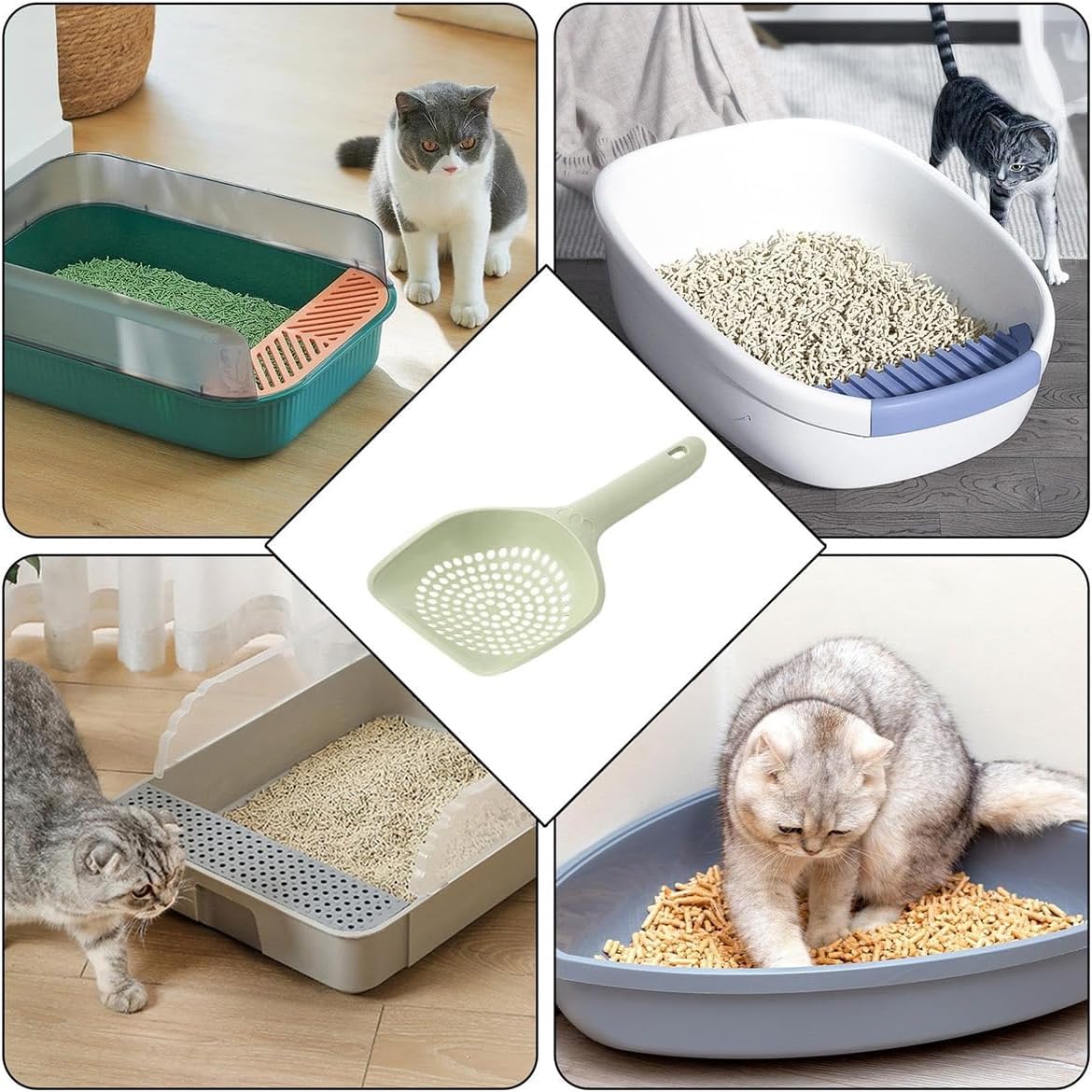 Cat Litter Scoop, Kitten Pooper Lifter, Non Stick Sifter Poop Cleaner Corner Shovel,Cat Feces Scoop, Cat Cleaning Supplies, A Variety Of Colors Available, Durable And Reliable B