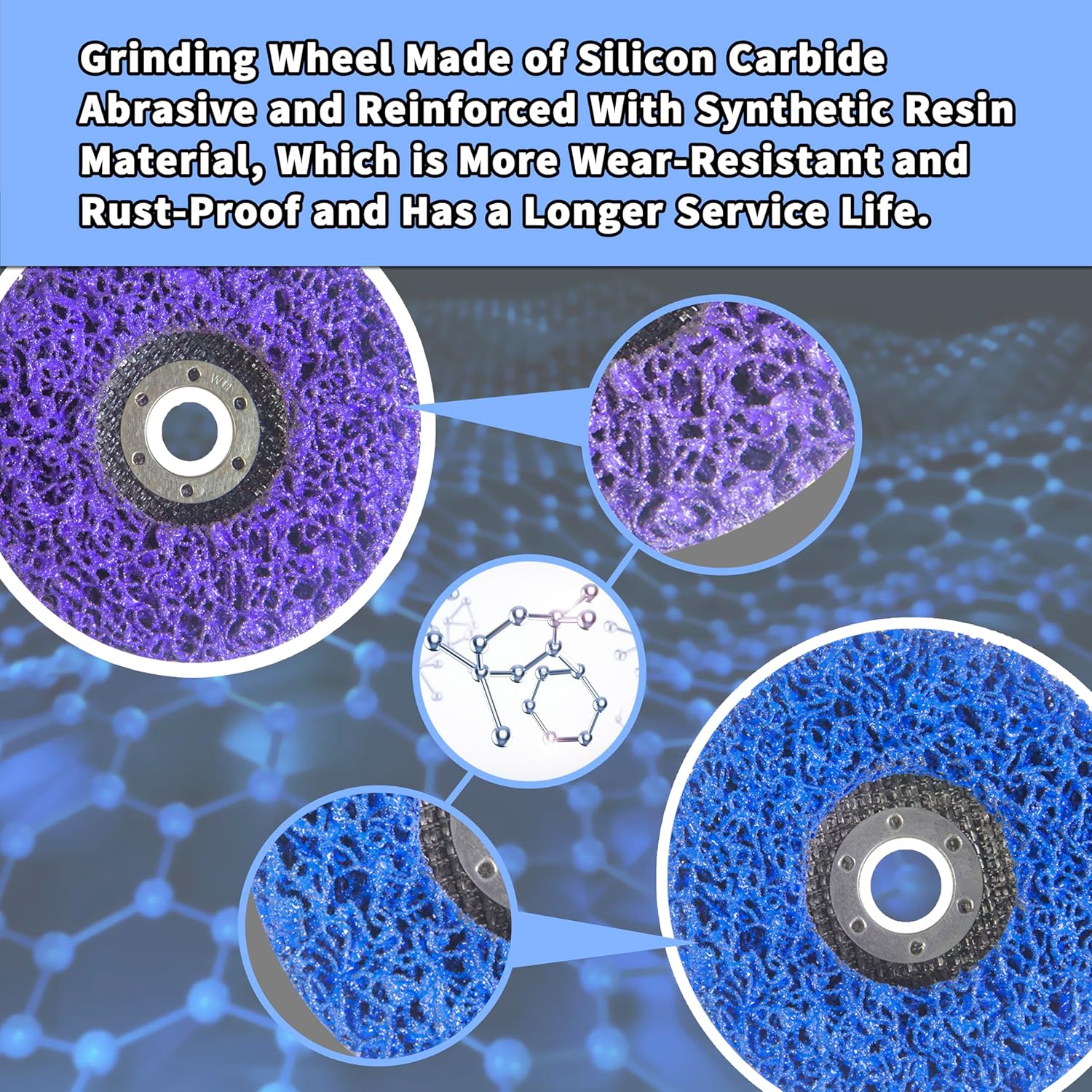 12 PCS Strip Discs 4"x 5/8" Stripping Wheel Suitable for Cleaning Angle Grinder to Remove Paint, Rust and Weld Oxidation Blue&Purple