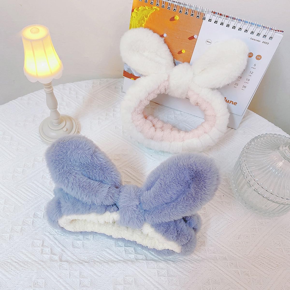 Skin Care Headband, Face Washing band, Bunny Ears, Bath Shower, Girls Elastic Makeup C, M