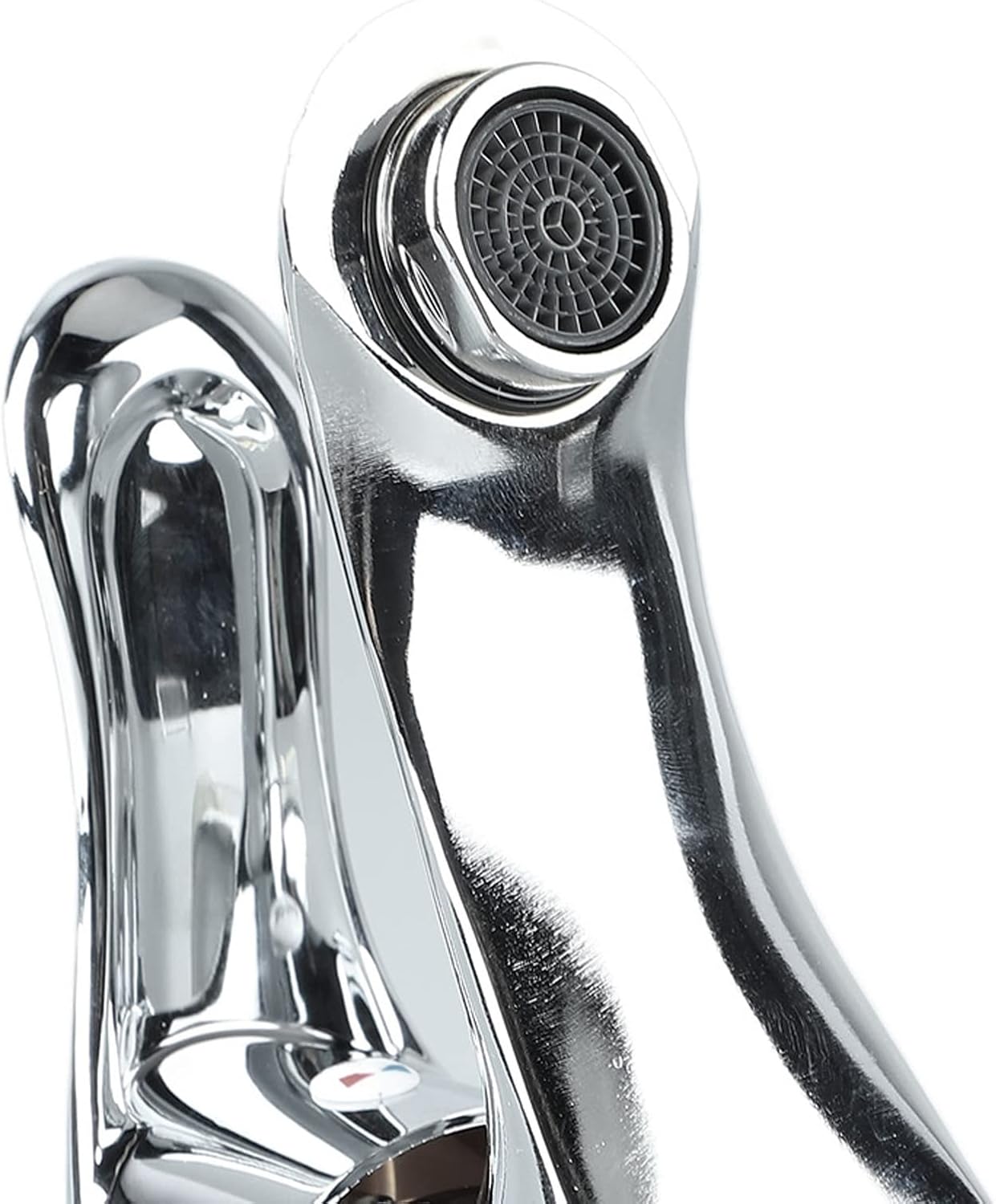Modern Bathroom Sink Faucet, Zinc Alloy, Chrome Finish, 2 Hole, Single Handle, Easy Install, Suitable for Home & Hotel