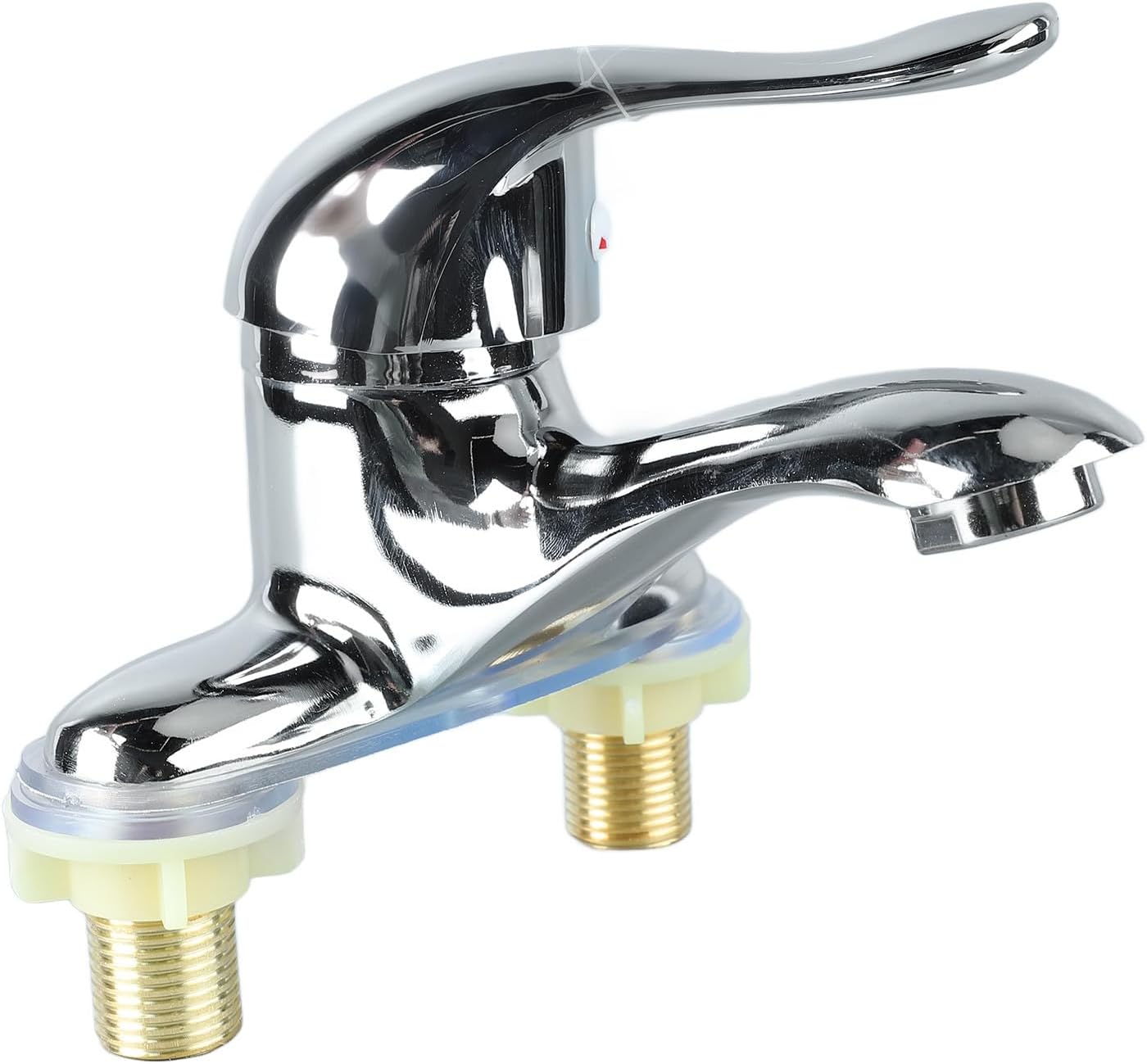 Modern Bathroom Sink Faucet, Zinc Alloy, Chrome Finish, 2 Hole, Single Handle, Easy Install, Suitable for Home & Hotel