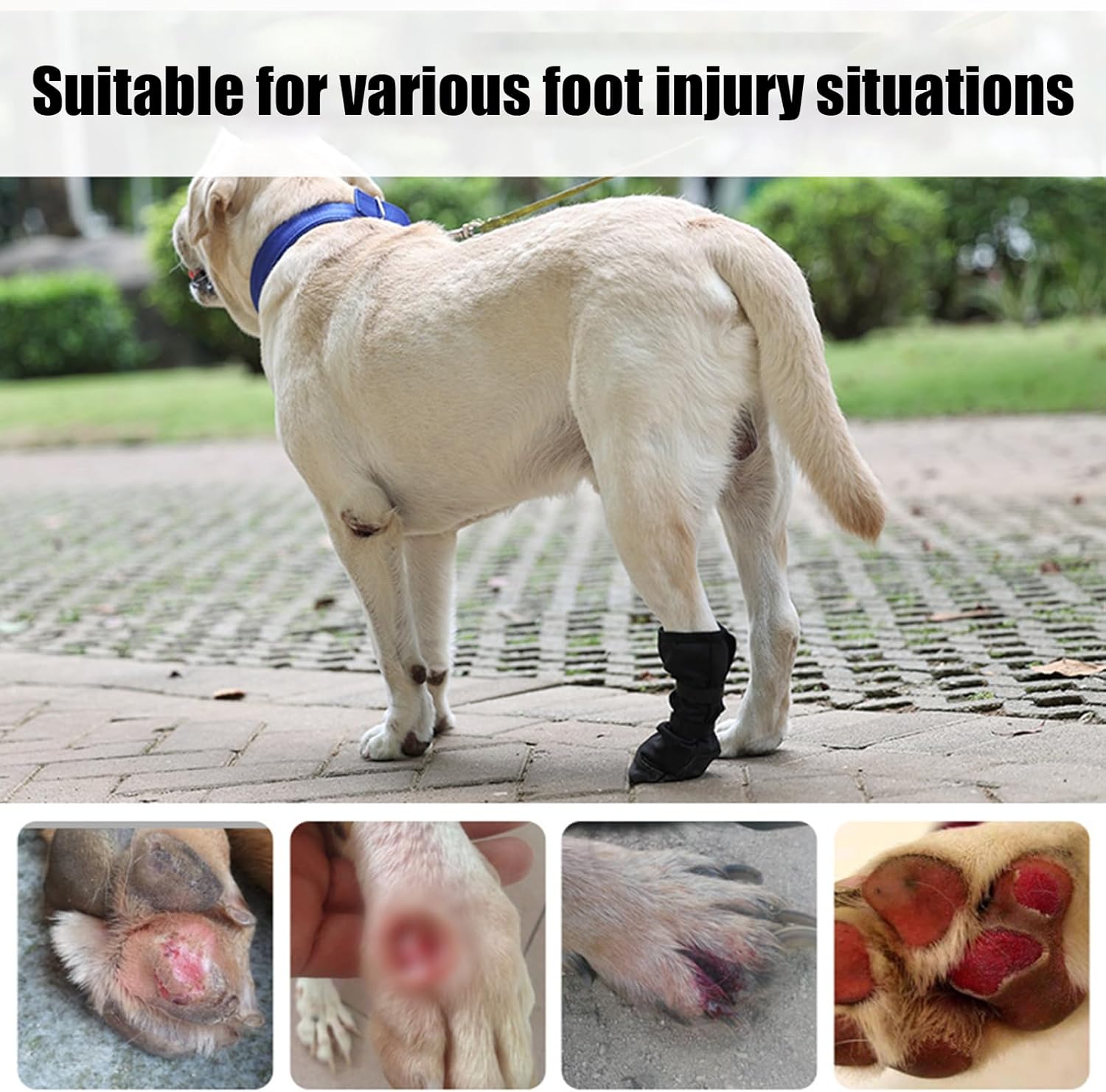 Dog Paw Wound Cover - Pet Waterproof Foot Covers | Claw Shoe Covers | Adjustable Dog Boots for Injured Paws | Breathable Four-Legged Claw Shoe Covers | Non-Slip Dog Injury Protection C