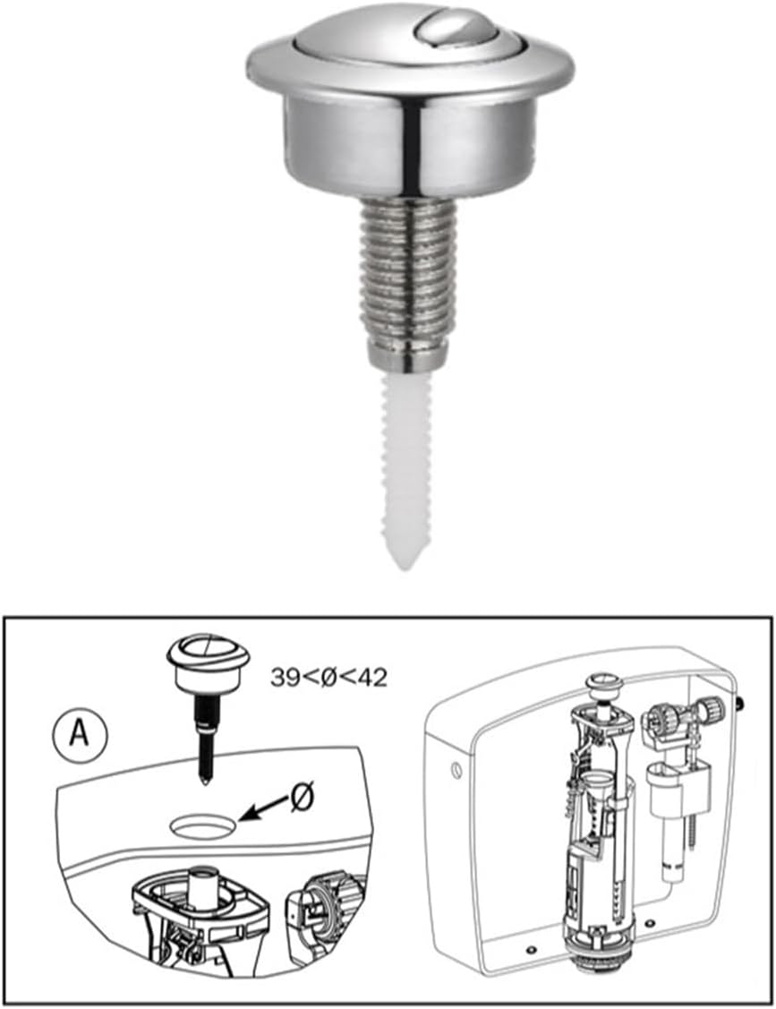 Top Push Button for Toilet Compatible with 49 Flush Valve Durable Replacement Part for Efficient Flushing Ideal for Home Office Commercial Use Electroplated Silver Plating