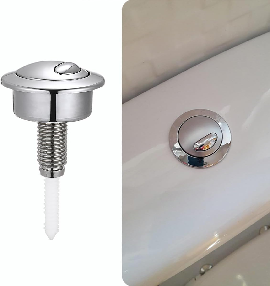 Top Push Button for Toilet Compatible with 49 Flush Valve Durable Replacement Part for Efficient Flushing Ideal for Home Office Commercial Use Electroplated Silver Plating