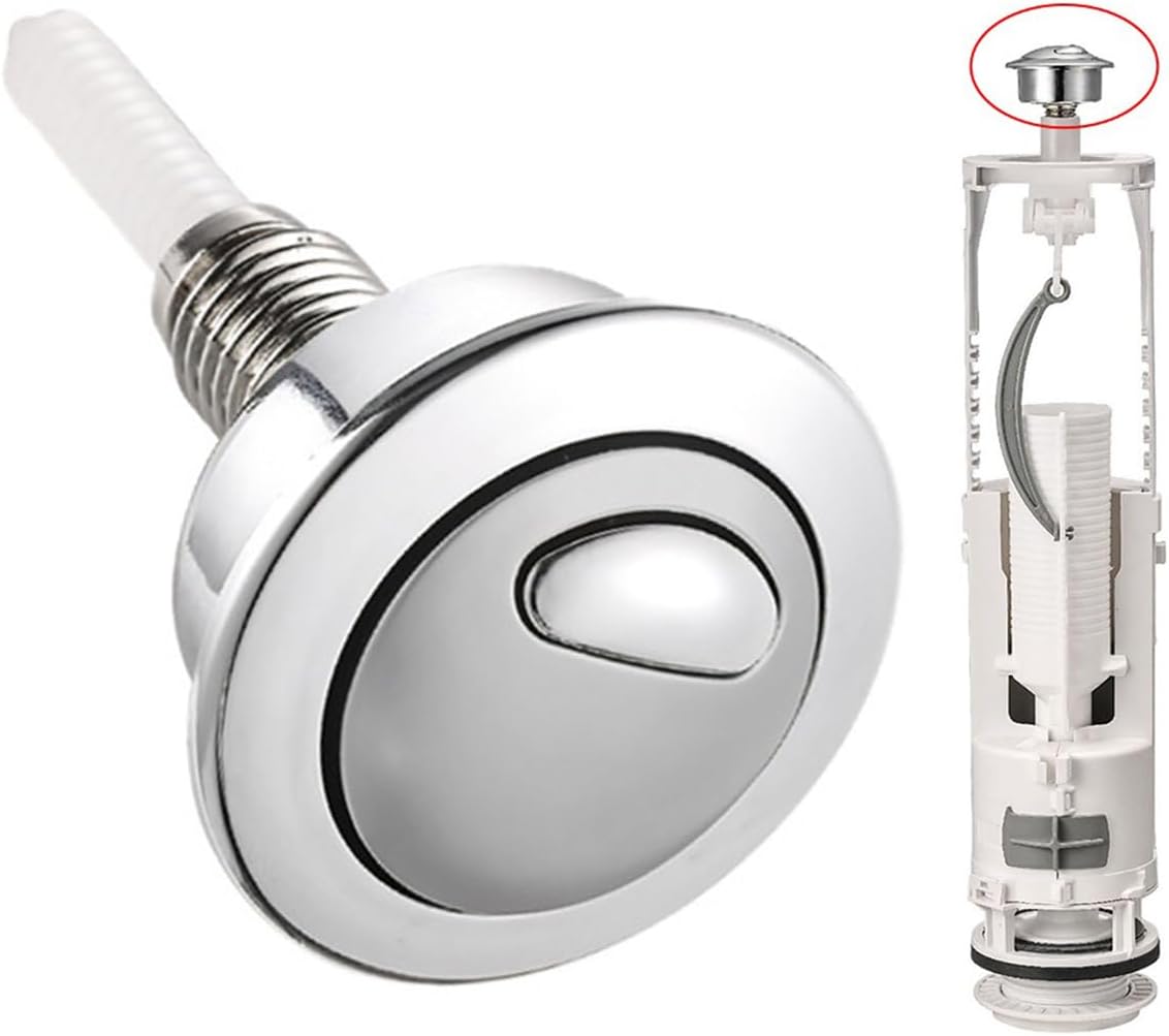 Top Push Button for Toilet Compatible with 49 Flush Valve Durable Replacement Part for Efficient Flushing Ideal for Home Office Commercial Use Electroplated Silver Plating