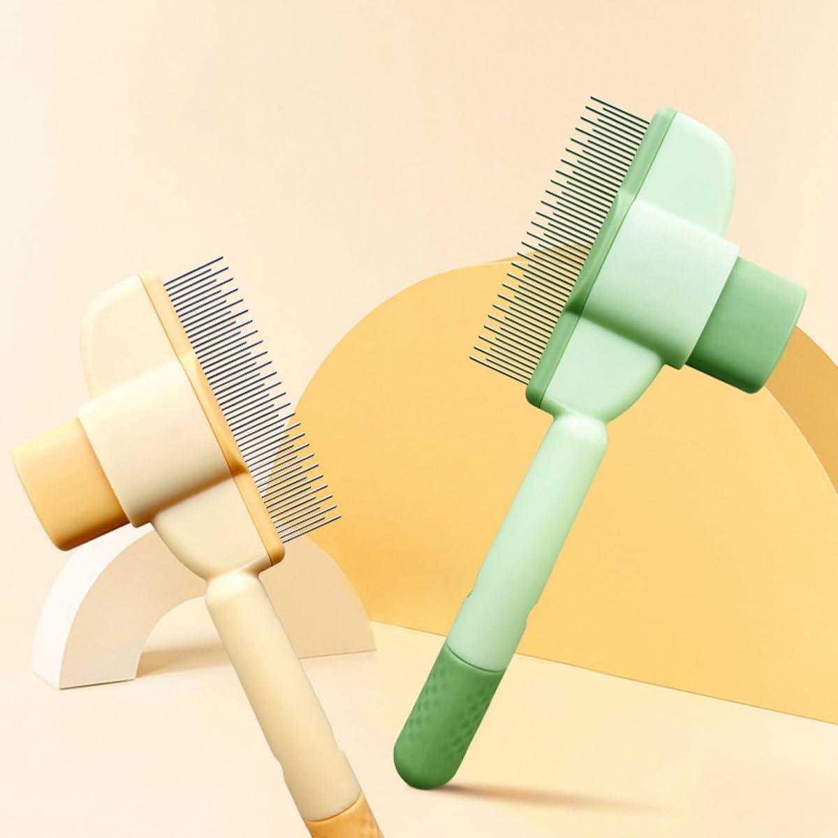 Pet Products Self Cleaning Cat Comb Floating Hair Artifact Knot Removes Pet Hair Comb Long Hair Cat Dog Row Comb Pet Hair Removal Comb Flea Comb, Cat Grooming Brush B