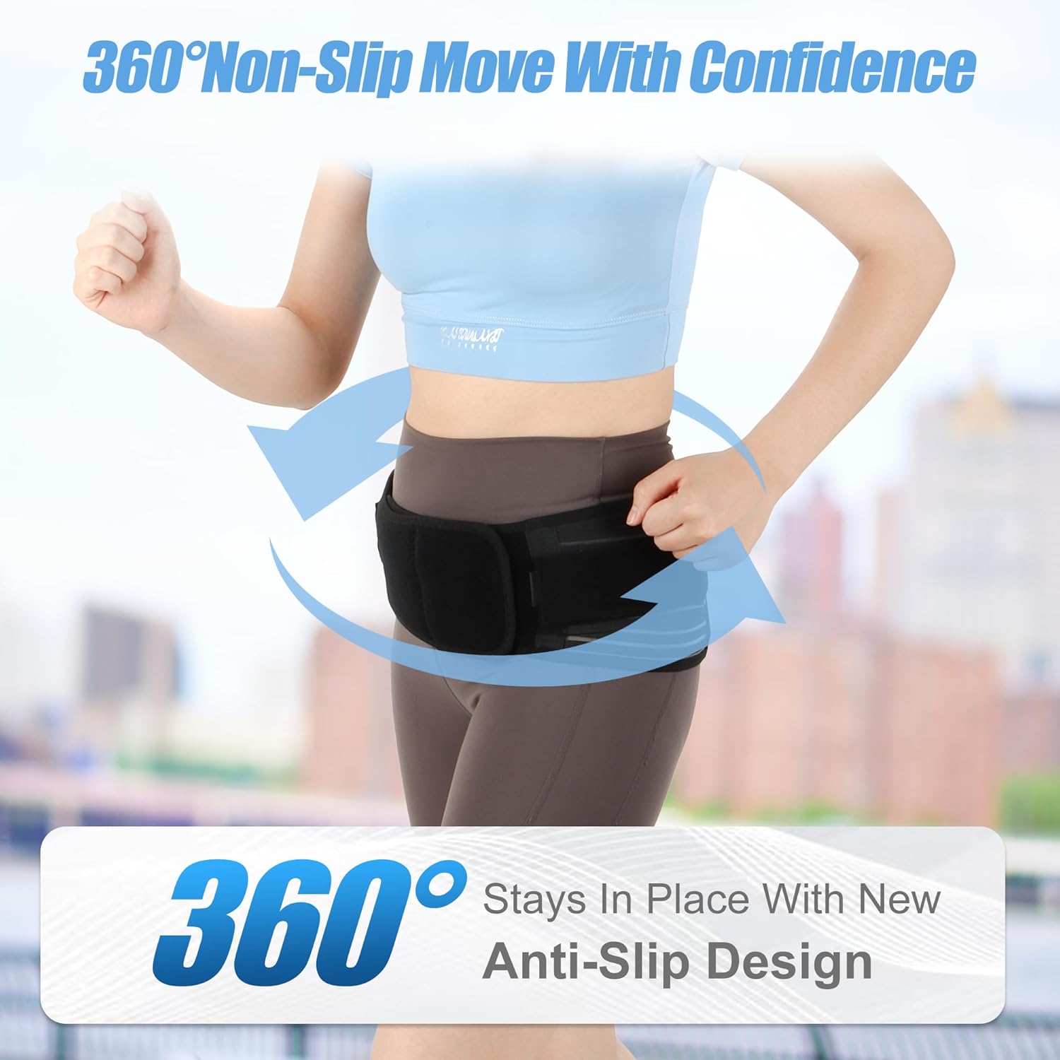 Sacroiliac SI Joint Hip Belt for Sciatica, Lower Back, Leg & Pelvic Pain Relief - Adjustable Sacroiliac Belt Support Brace for Women and Men Black