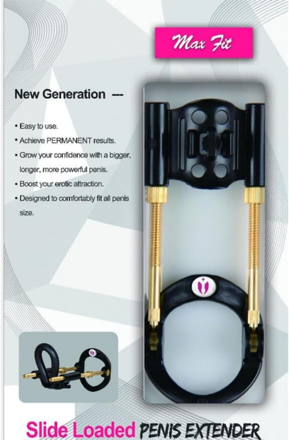 Male Bracket Stretcher, Adjustable Men Support Extender, Effective Stretching Device, Black Gold