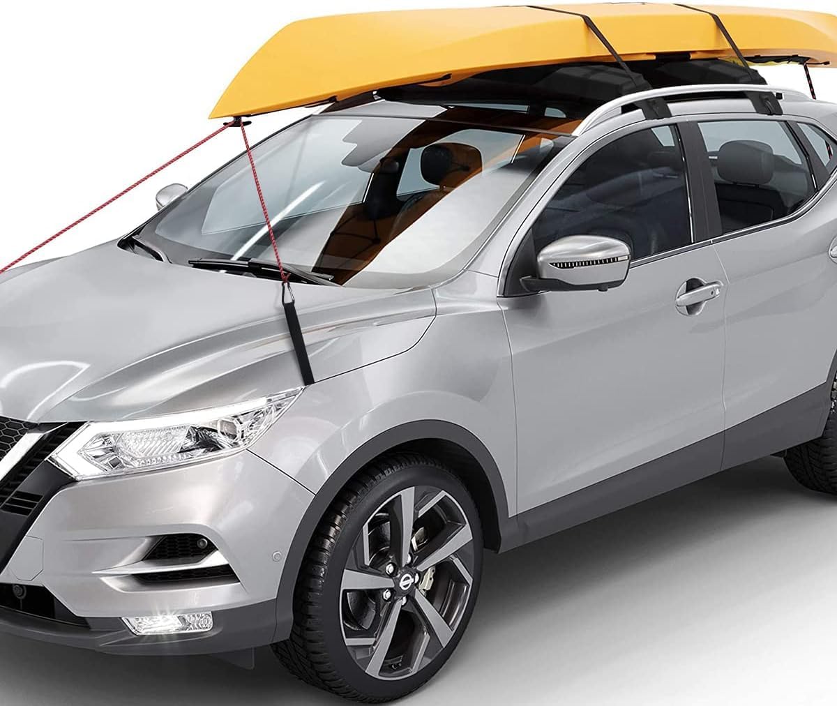 Universal Soft Roof Rack Pads for car Without crossbars,Carrier for Kayak,Surfboard,SUP,Canoe with Tie Down Strap,Quick Loop Strap and Storage Bag