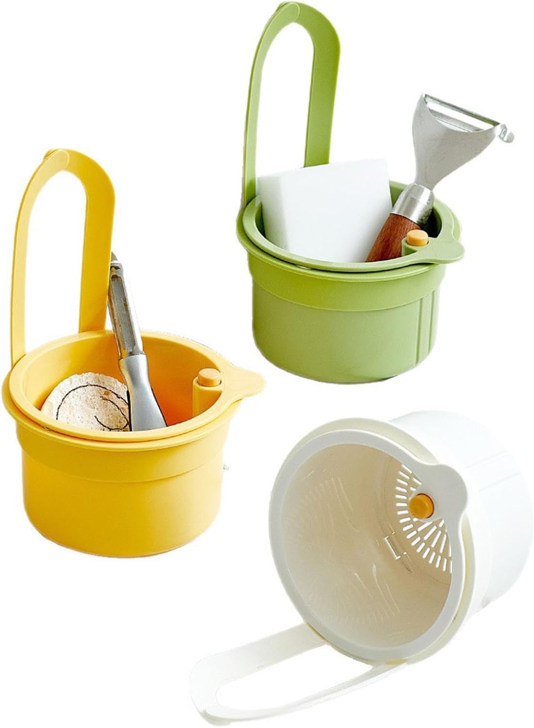 Kitchen Sink Strainer Basket, Faucet Hanging Filter Basket, 2025 Kitchen Sink Food Waste Catcher Faucet Hanging, Sink Trash Catcher for Garbage Leftovers Green