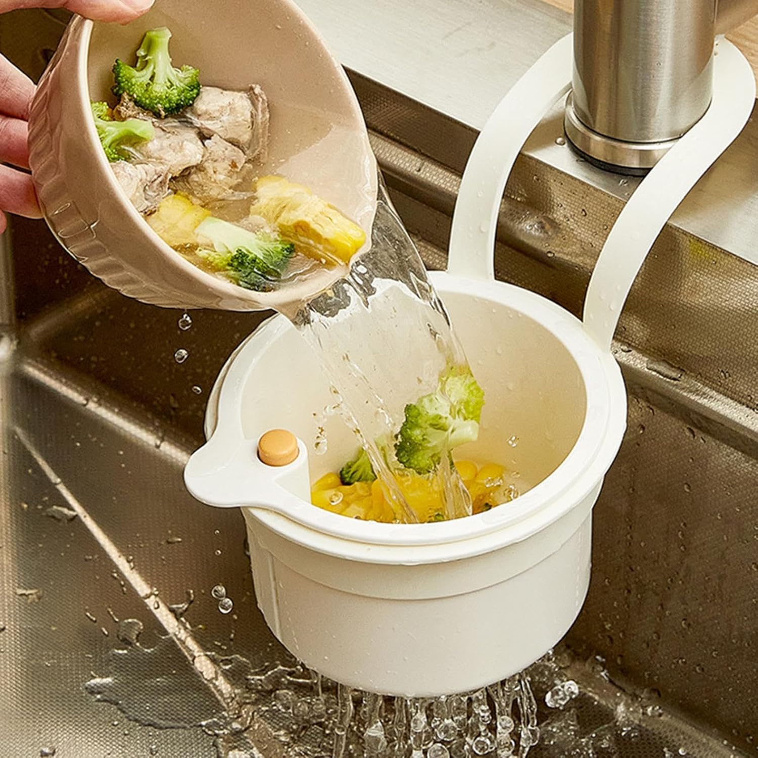 Kitchen Sink Strainer Basket, Faucet Hanging Filter Basket, 2025 Kitchen Sink Food Waste Catcher Faucet Hanging, Sink Trash Catcher for Garbage Leftovers Green