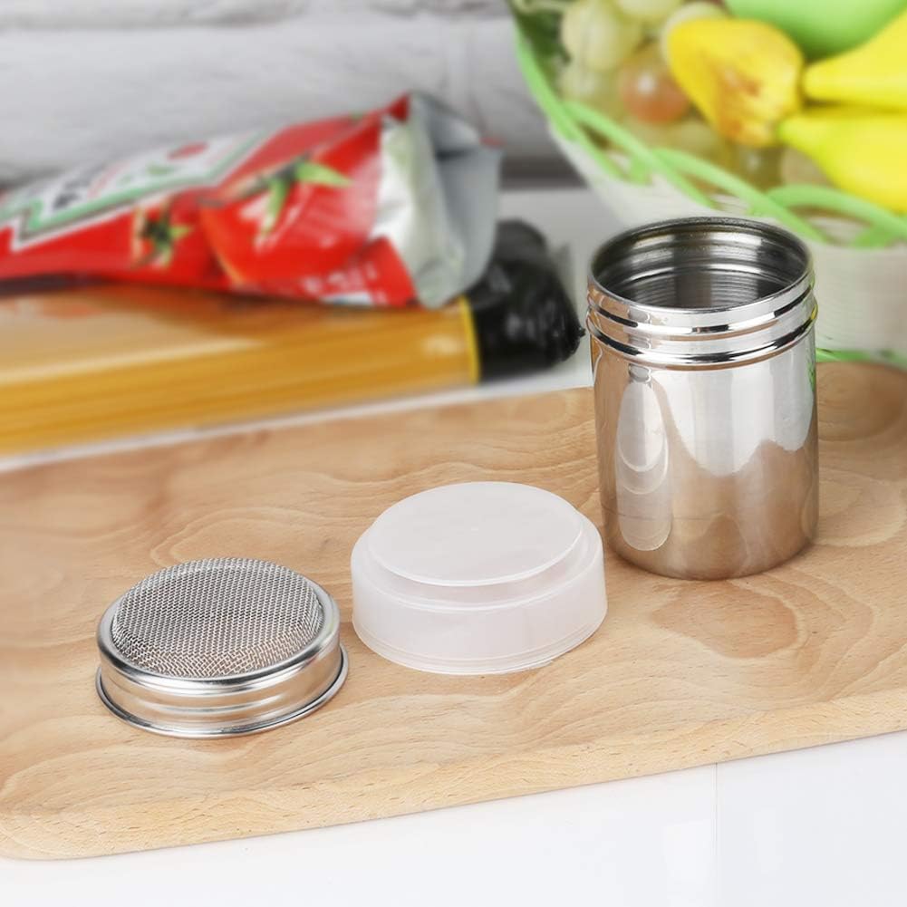 1 Pack Powdered Sugar Shaker Duster, Cinnamon Shaker Flour Sifter, Fine Mesh Stainless Steel Dredge for Baking Soda Flour Cinnamon Cocoa, 7oz