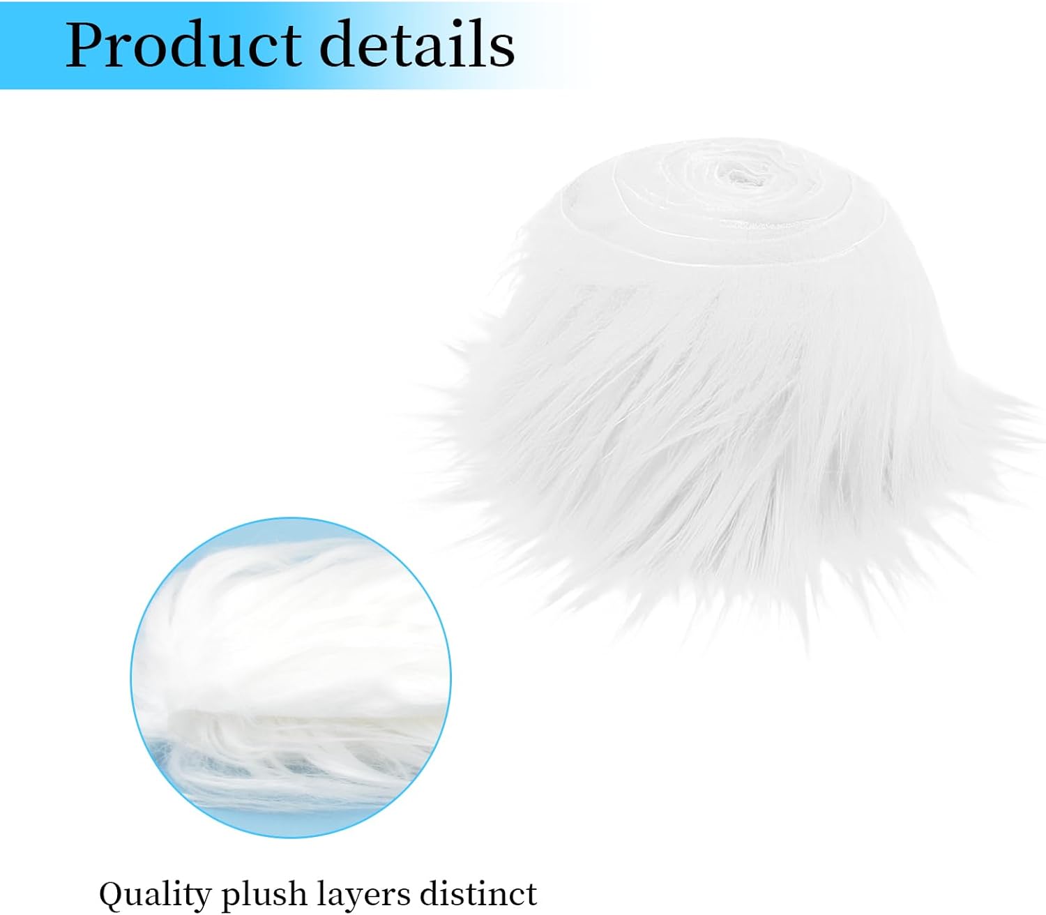 2x59 Inch Shaggy Faux Fur, Plush Faux Fur Fabric Strips, Super Soft Craft Precut Strip for DIY Craft Cosplay Costume Christmas Halloween Santa Claus Gnome Beard Hair Dwarf Decoration Black