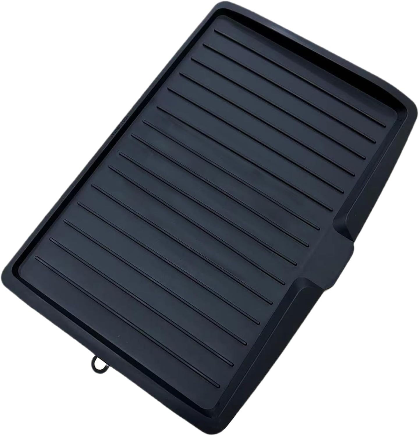 Dish Drain Board Tilt PP Dish Drainer 17.6x12.2x1.2in Quick Dry Dish Drain with Drain Port Multipurpose Dish Drying Rack Black