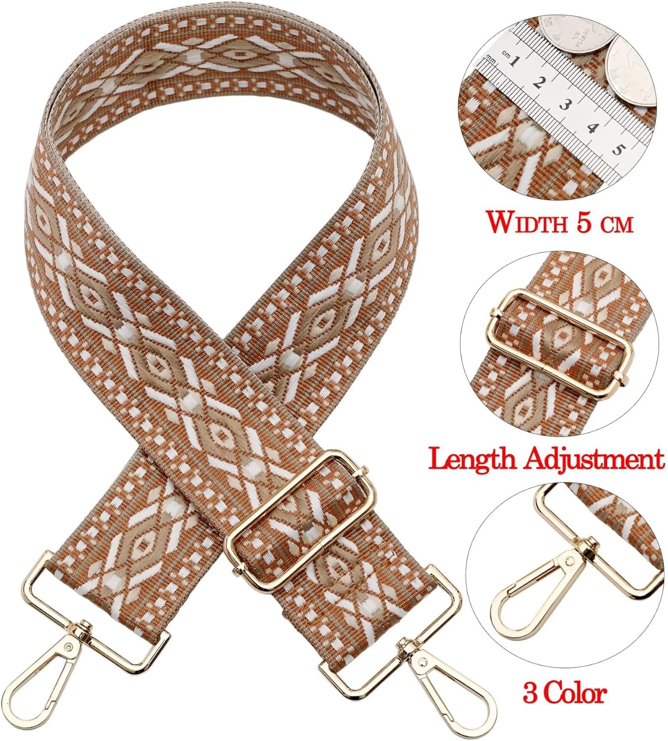 Replacement Purse Strap Shoulder Strap Adjustable Crossbody Wide Strap for Women Crossbody Shoulder Bag