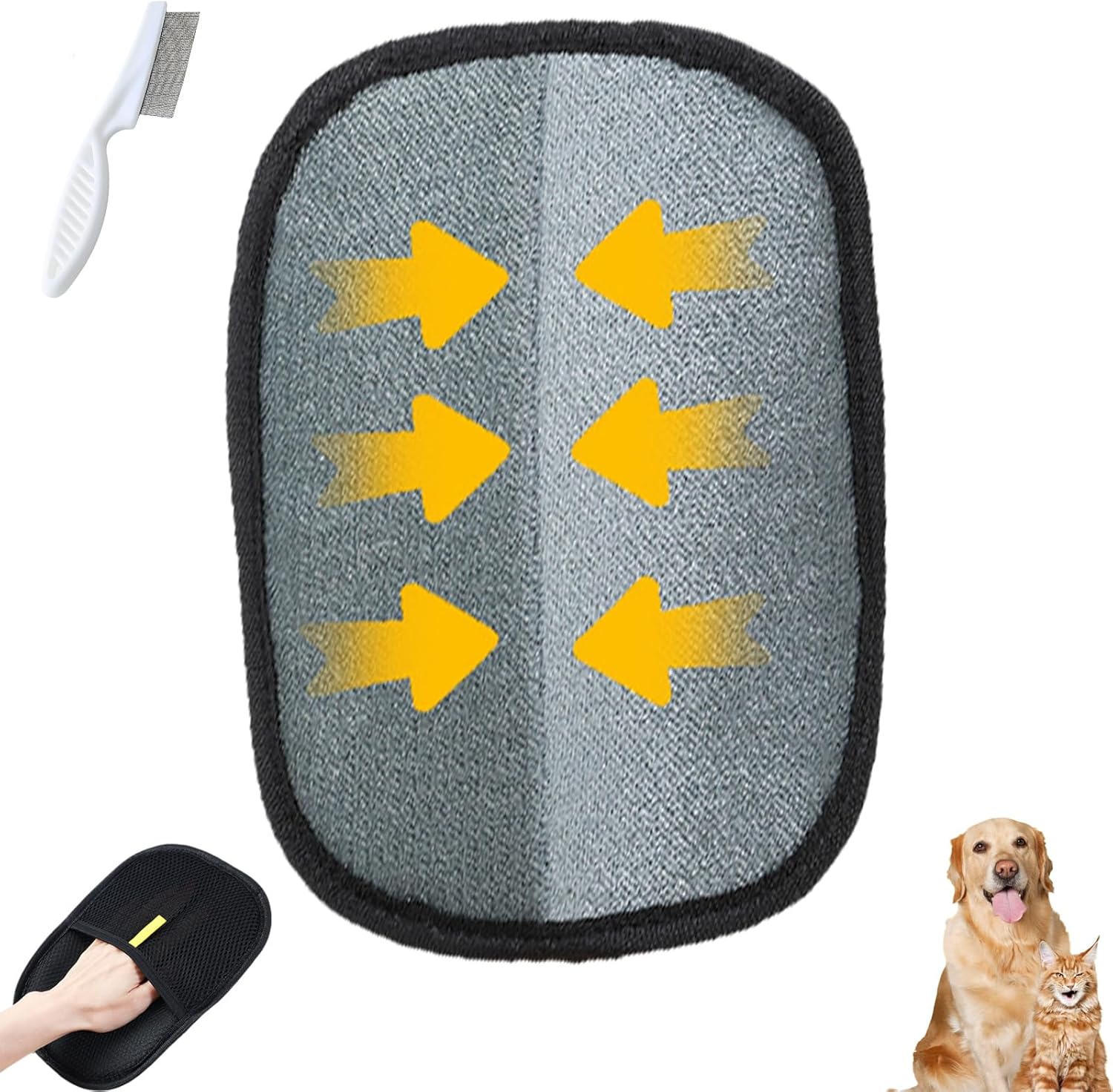 Yomi Pet Hair Remover Glove, Reusable Electrostatic Pet Hair Removal Gloves, For Couch, Furniture, Carpet, Car Seat, Upgraded Animal Fur Removal Tool 1PC