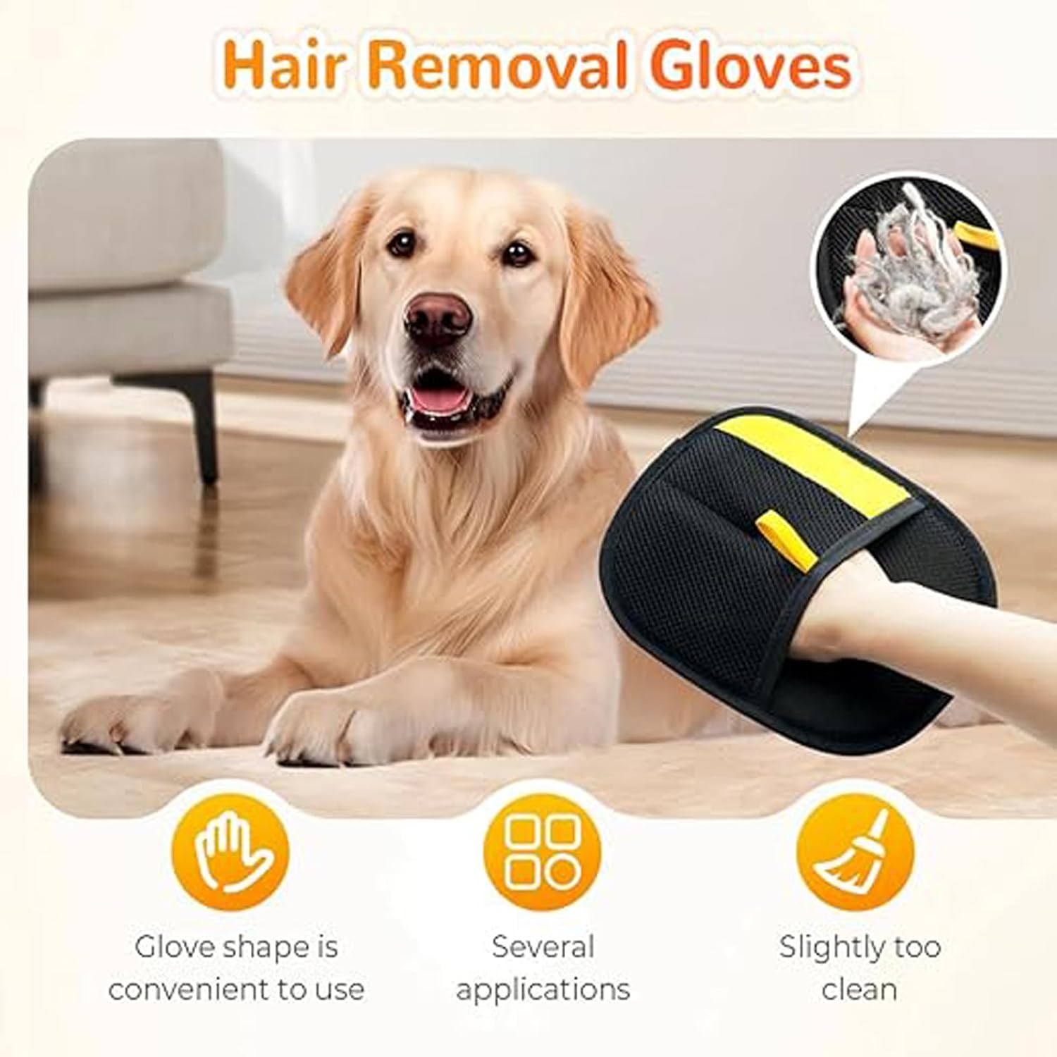 Yomi Pet Hair Remover Glove, Reusable Electrostatic Pet Hair Removal Gloves, For Couch, Furniture, Carpet, Car Seat, Upgraded Animal Fur Removal Tool 1PC