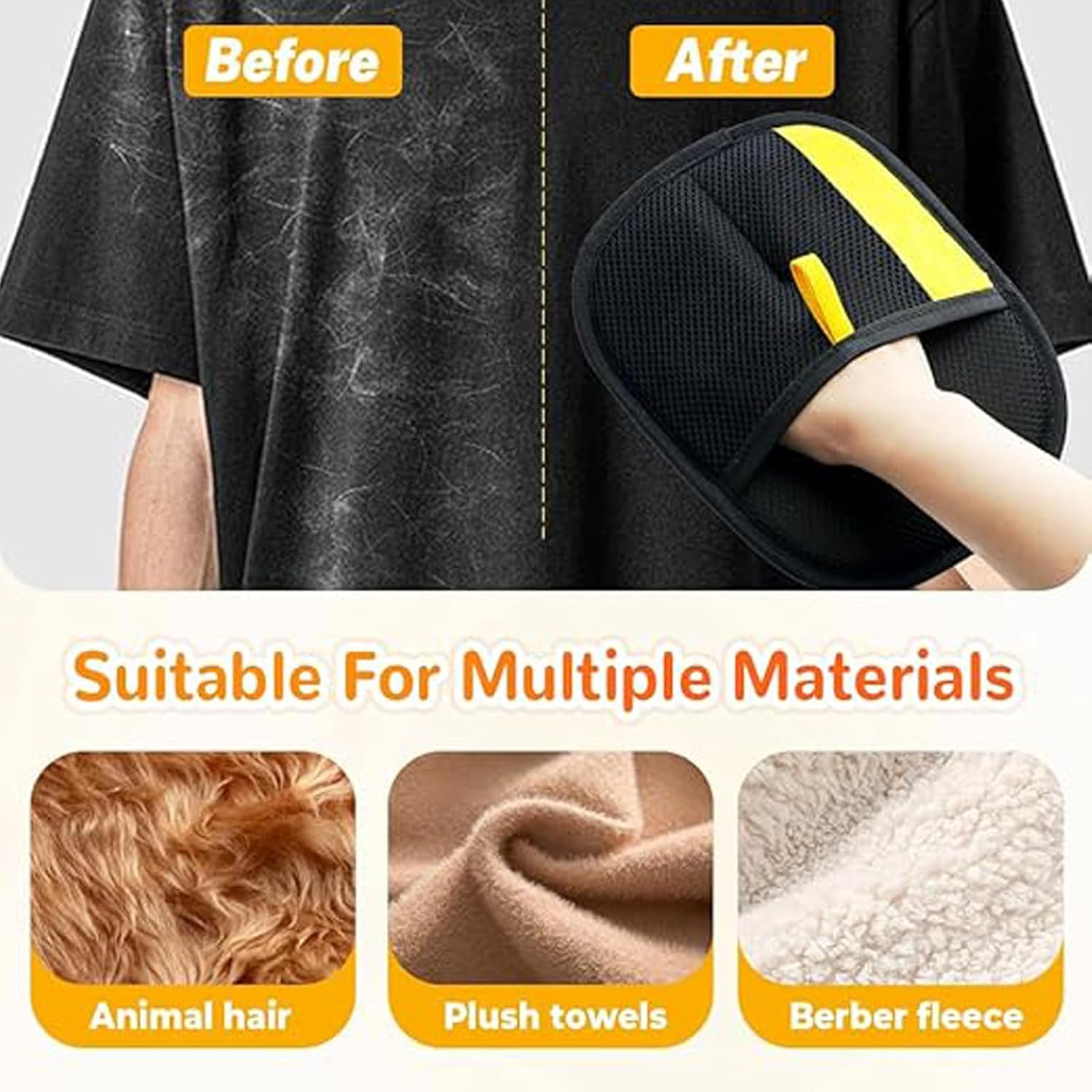 Yomi Pet Hair Remover Glove, Reusable Electrostatic Pet Hair Removal Gloves, For Couch, Furniture, Carpet, Car Seat, Upgraded Animal Fur Removal Tool 1PC