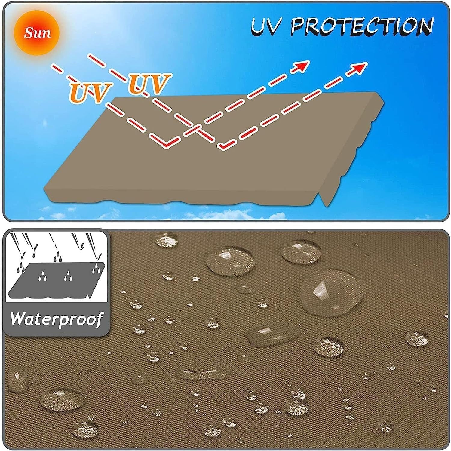 Porch Swing Canopy, Outdoor Swing Cover Replacement Canopy, Swing Canopy Cover Replacement 420D, Top for Porch Patio Garden Pool Seat Grey,65x45x6inch