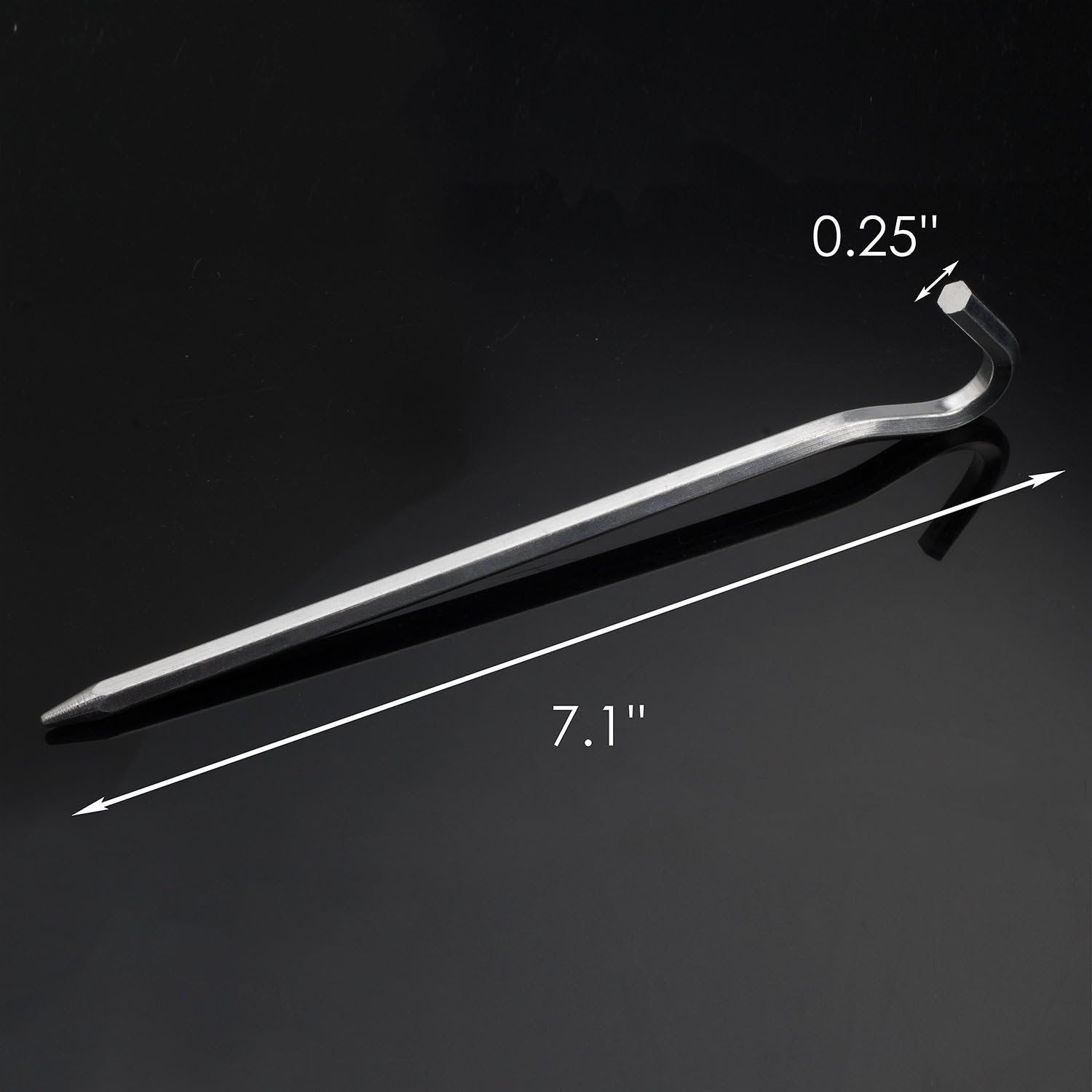 Aluminium Tent Stakes Pegs - 7'' Hexagon Rod Stakes Nail Spike Garden Stakes Camping Pegs for Pitching Tent, Canopies Silver