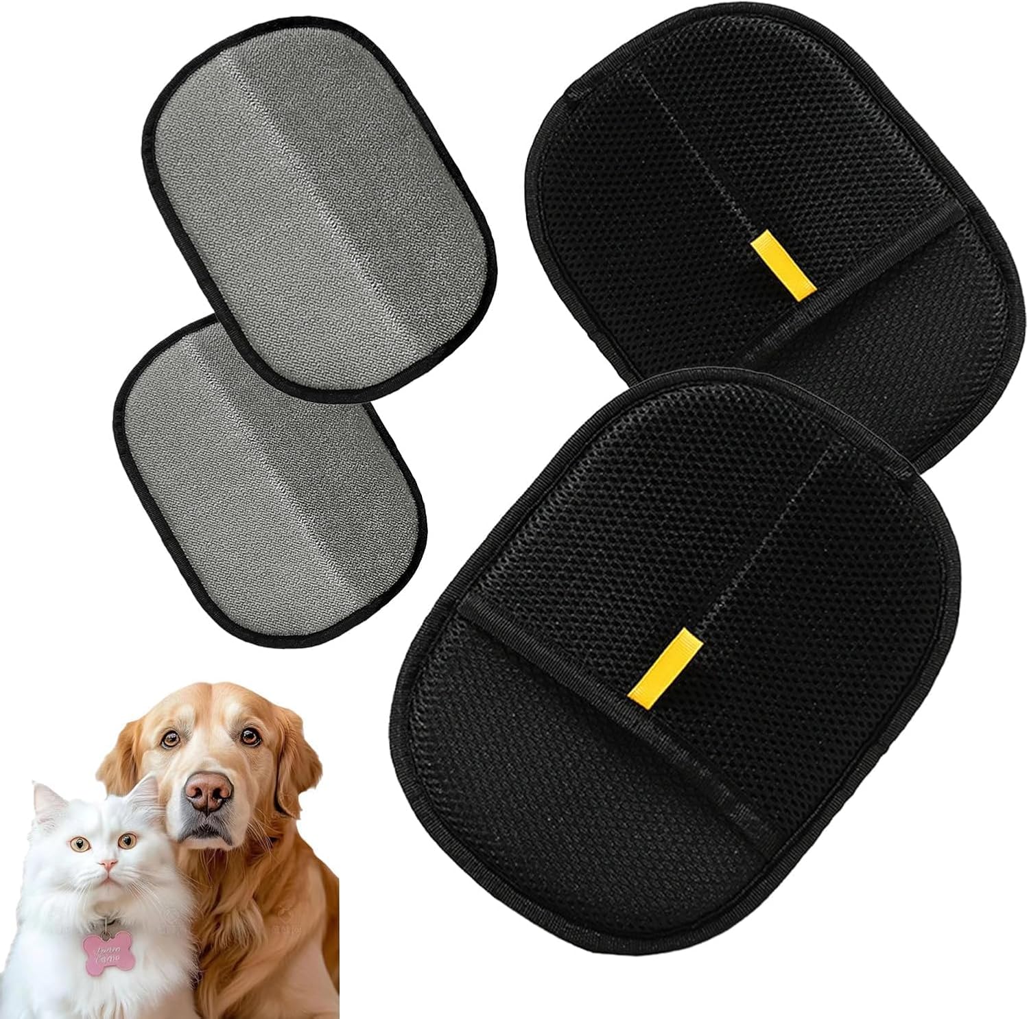 Double-Sided Pet Grooming Gloves - Electrostatic Hair Removal Tool, Cat & Dog Grooming Plus size 2pcs