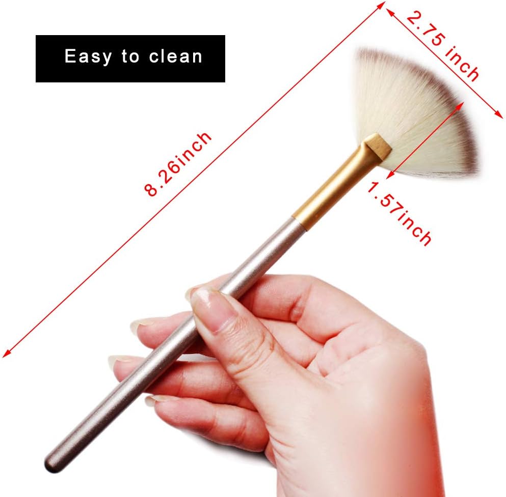 Slim Soft Facial Fan Brush,Makeup Cosmetic Multi Use, Mask Acid Applicator for Glycolic Peel Masques,Chemical Peel Brush,Pack of 5