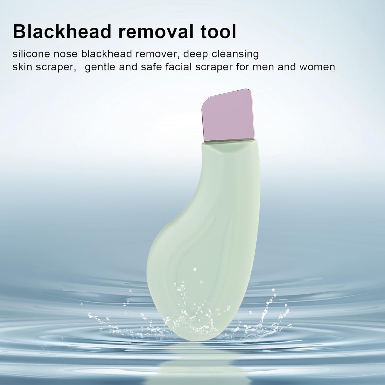 Blackhead Remover, Silicone Nose Blackhead Scraper, Deep Clean Skin Pore Spatula, Face Spatula, Green