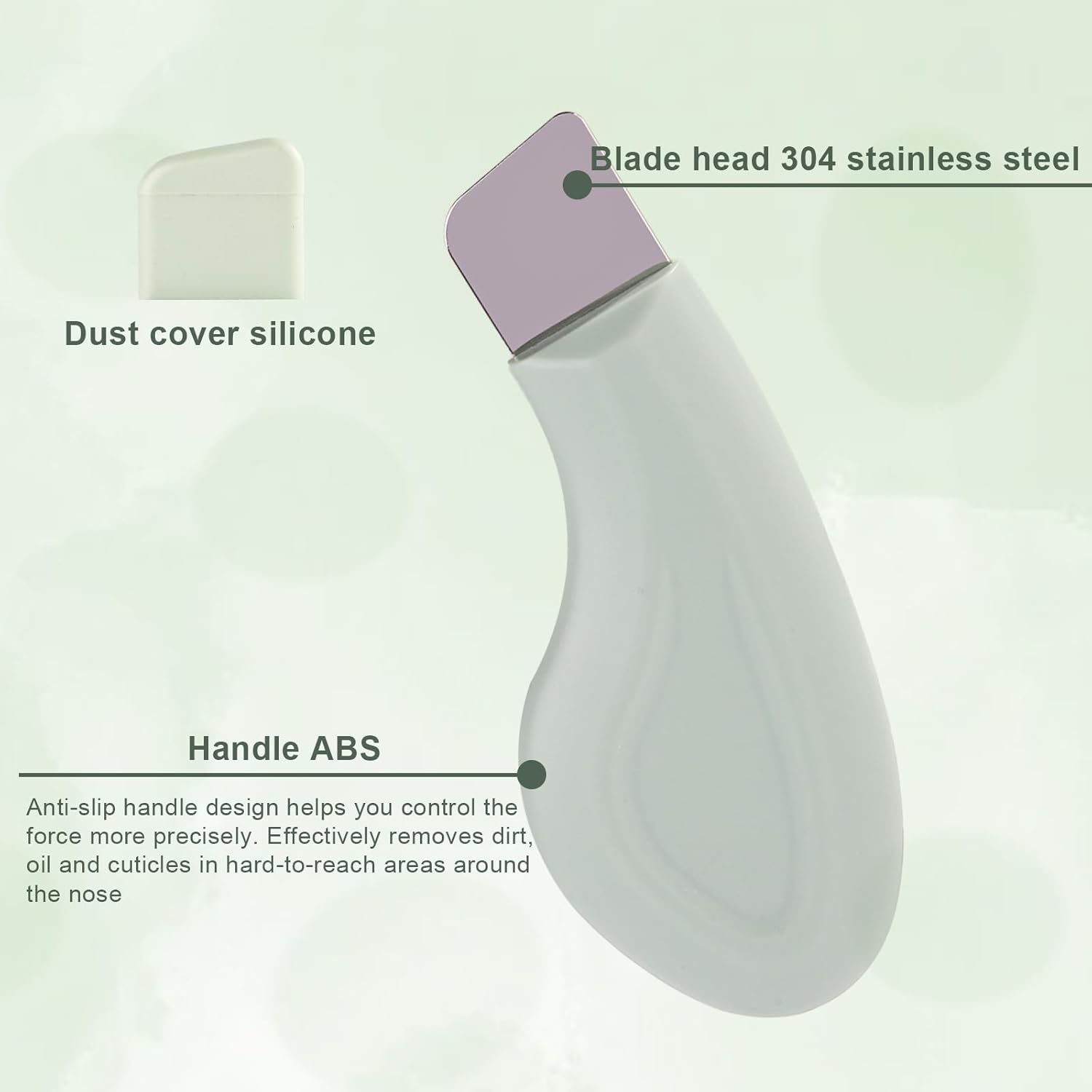 Blackhead Remover, Silicone Nose Blackhead Scraper, Deep Clean Skin Pore Spatula, Face Spatula, Green