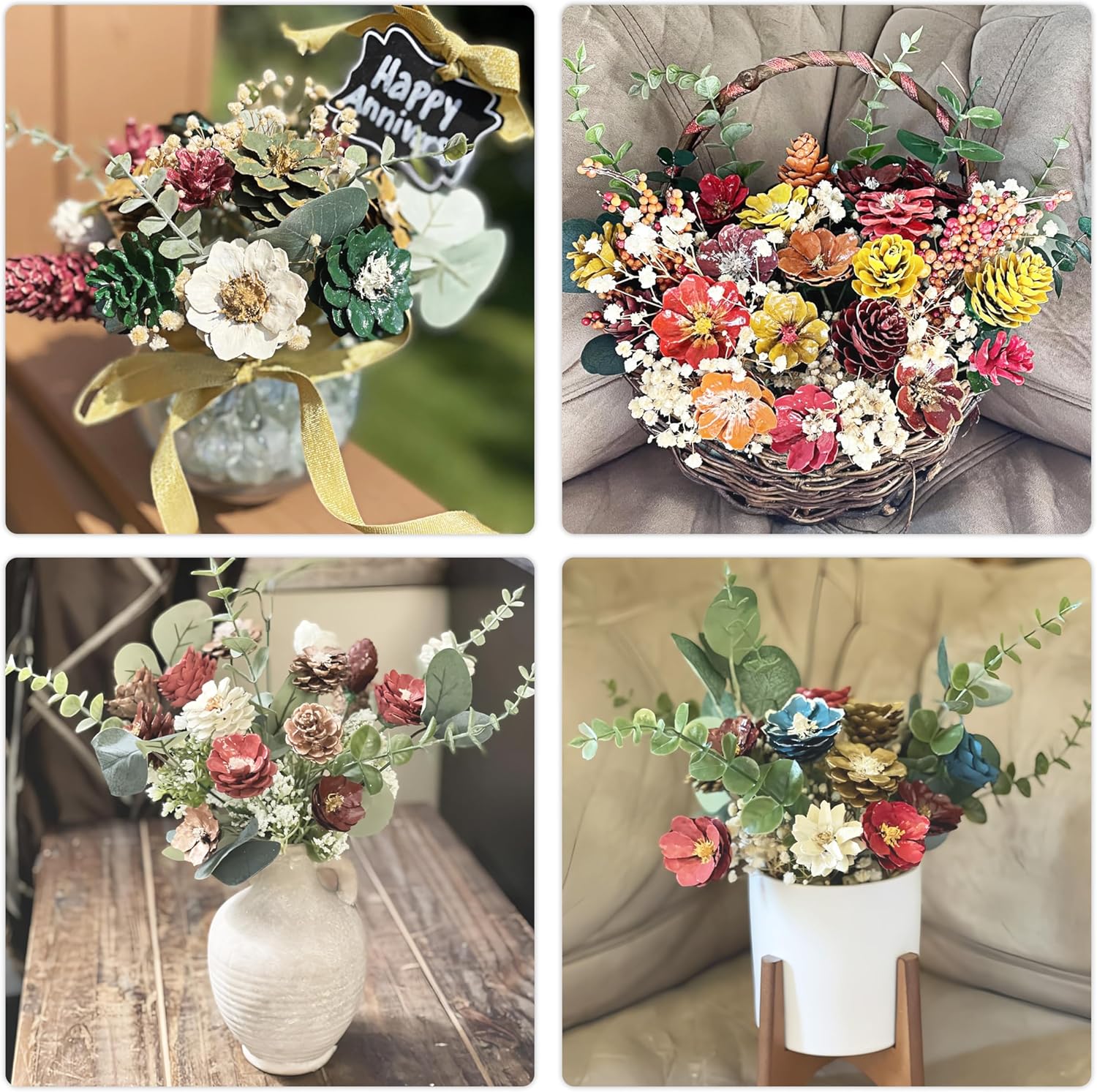 18pcs Eucalyptus Stems Artificial Eucalyptus Leaves Stems Artificial Fake Flowers for Home Office Flowers Bouquet Centerpiece Wedding Decoration Christmas Decor 2025