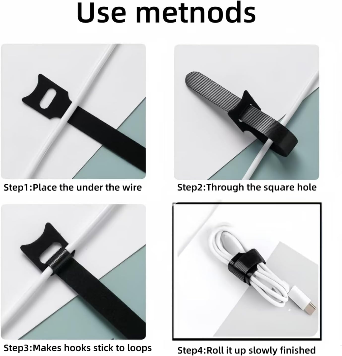 100 PCS 6 Inches Reusable Cable Ties, Adjustable Wire Ties, Cable Organizer, Cord Wrap and Hook Loop Cords Management for Organizing Home, Office, Data Centers Black