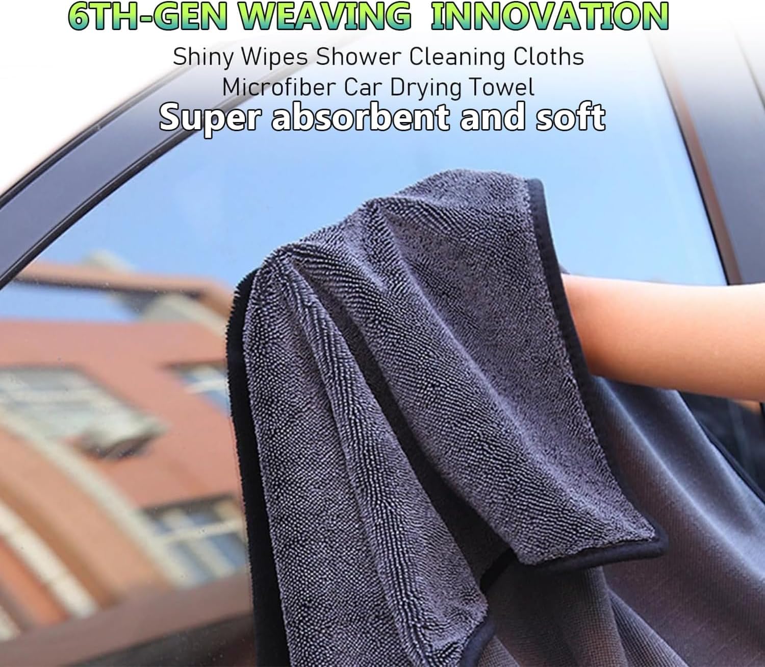 Shiny Wipes Cleaning Cloths,3pcs Shiny Bath Drying Towels,Shower Doors Drying Towels,16 * 16in Streak Free Glass Window Car Mirror Super Absorben Microfiber Cleaning Cloths 40 * 60CM, PCS, 3