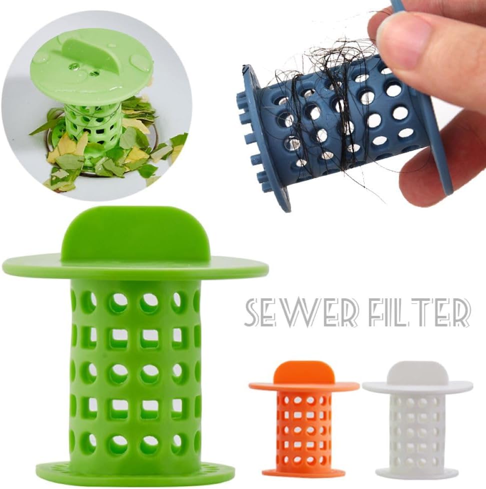 New Handle Bathroom Drain Hair Catcher Bath Stopper Plug Sink Strainer Filter Sewer Dredge Device Shower Hair Stopper Pack of 4 Green-Blue-White-Orange 1.5 inch to 1.75 inch