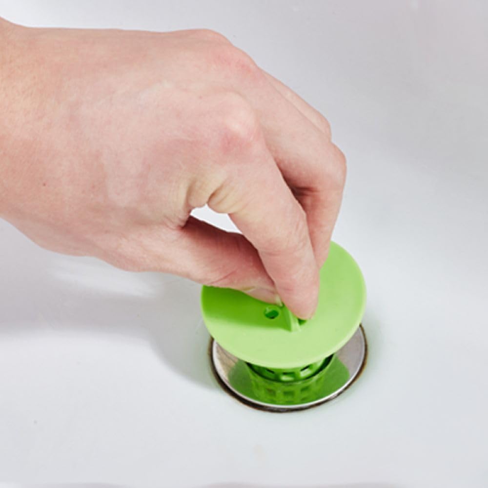 New Handle Bathroom Drain Hair Catcher Bath Stopper Plug Sink Strainer Filter Sewer Dredge Device Shower Hair Stopper Pack of 4 Green-Blue-White-Orange 1.5 inch to 1.75 inch