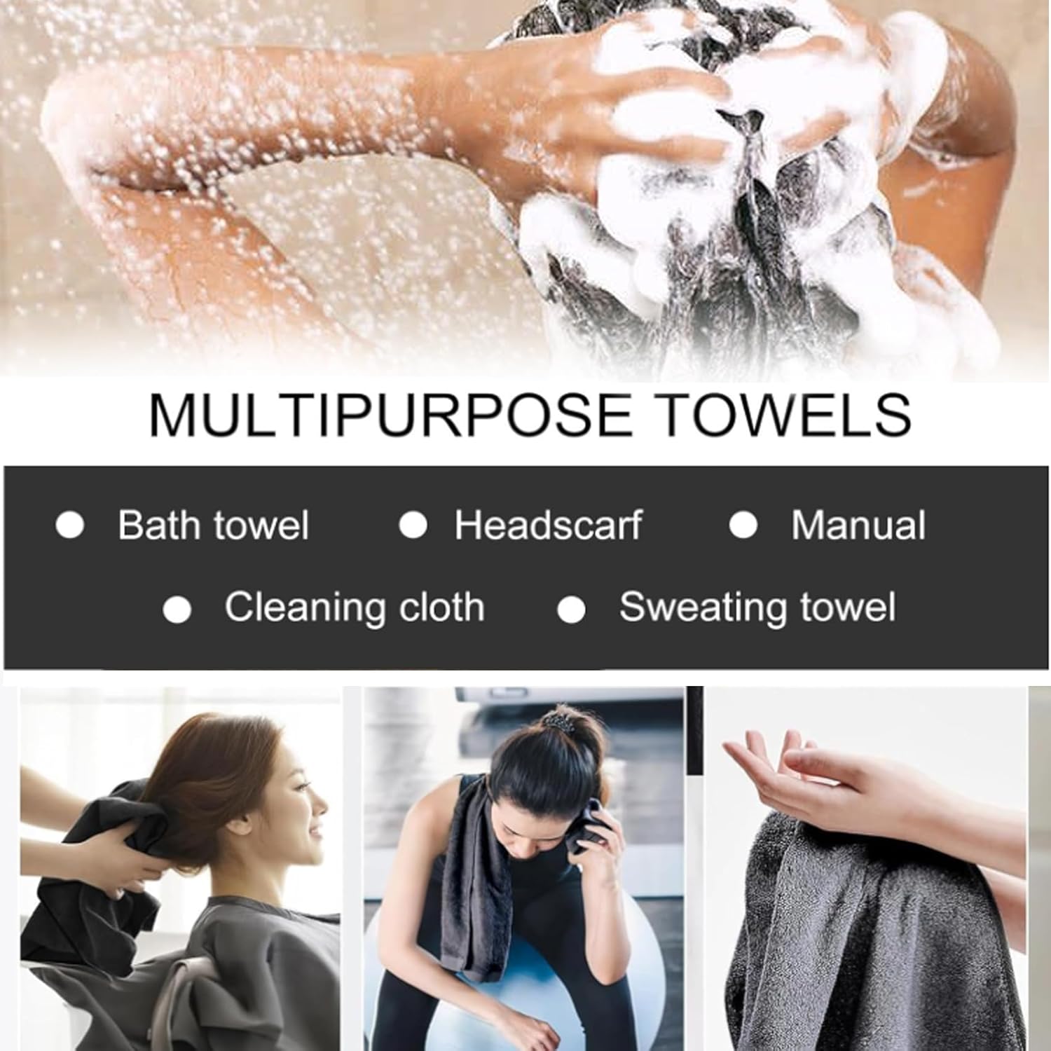 Shiny Wipes Cleaning Cloths for Shower, Bath XXL Drying Towel, Streak Free & Ultra Absorbent Microfiber Towels, Escape The Bathroom Cars Limescale Struggle 3Pcs