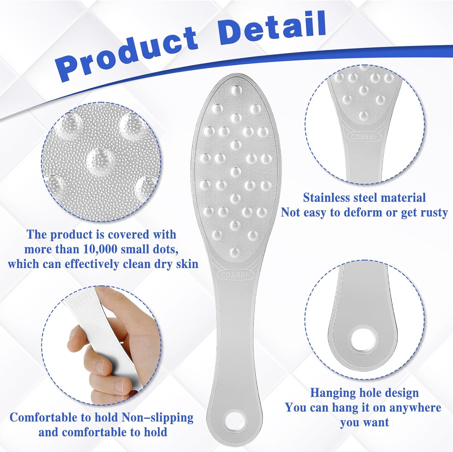 2 Pcs Foot Scraper Pedicure Metal Foot File Callus Remover for Feet Double Sided Foot Exfoliator Tool Set Foot Scrubber Professional Foot Rasp Scrubber for Wet Dry Skin Heel Silver