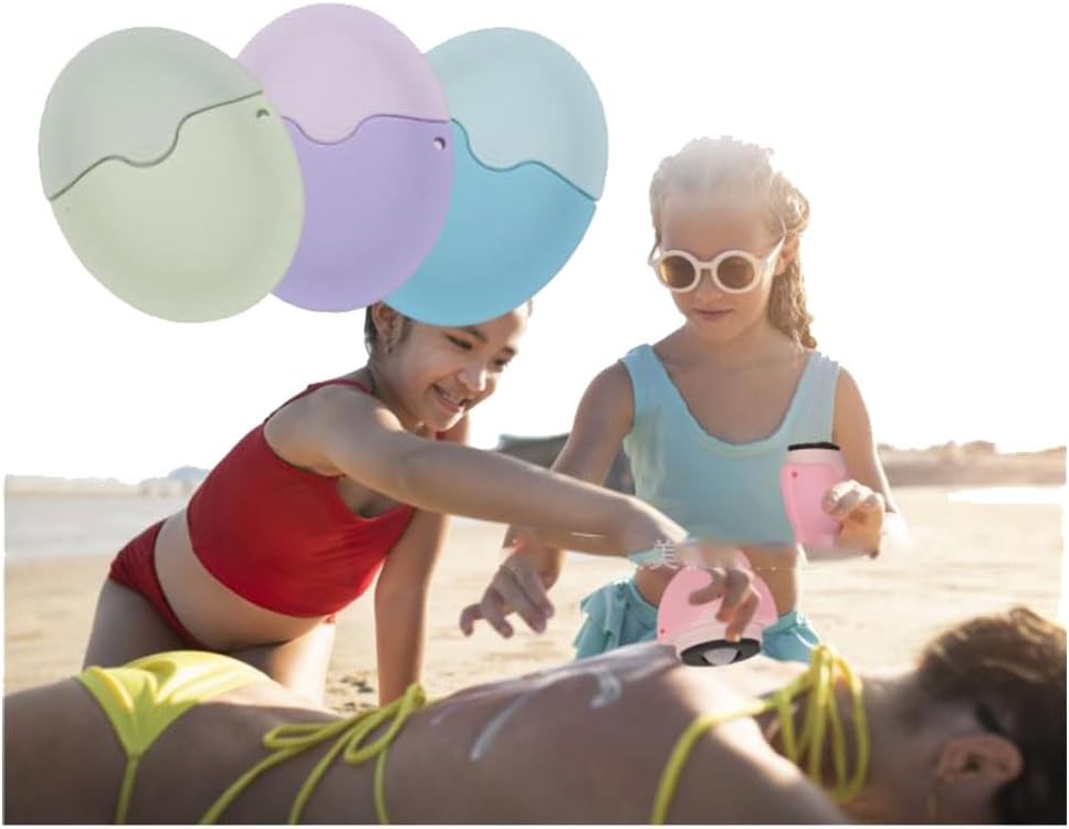 Sunscreen Applicator Silicone Sunscreen Lotion Applicator Refillable Sunscreen Cream Bottle Lotion Applicator for Travel Hiking Swimming 1PCS Pink