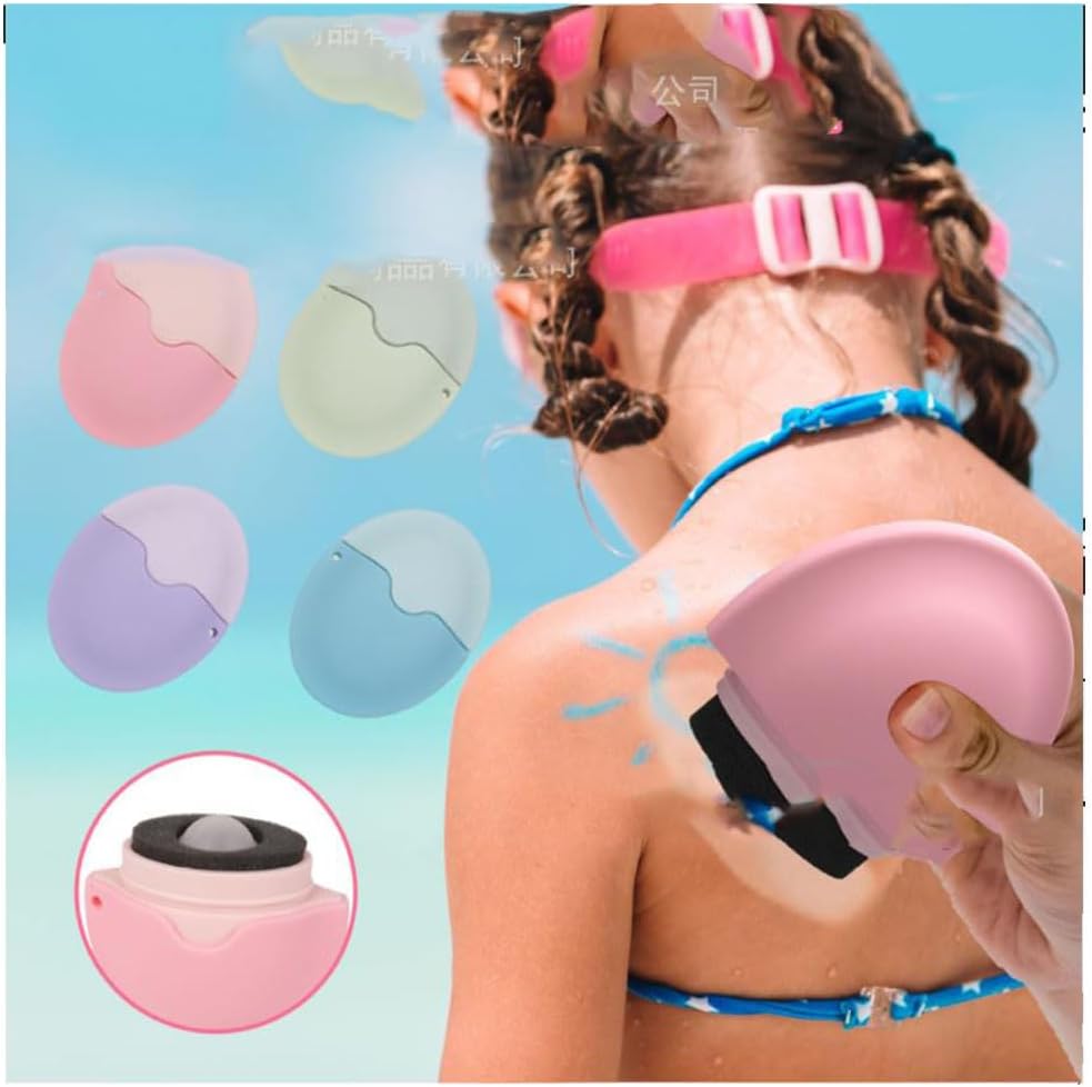 Sunscreen Applicator Silicone Sunscreen Lotion Applicator Refillable Sunscreen Cream Bottle Lotion Applicator for Travel Hiking Swimming 1PCS Pink