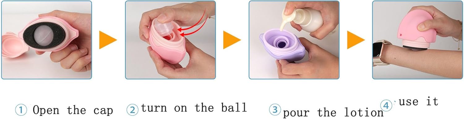 Sunscreen Applicator Silicone Sunscreen Lotion Applicator Refillable Sunscreen Cream Bottle Lotion Applicator for Travel Hiking Swimming 1PCS Pink
