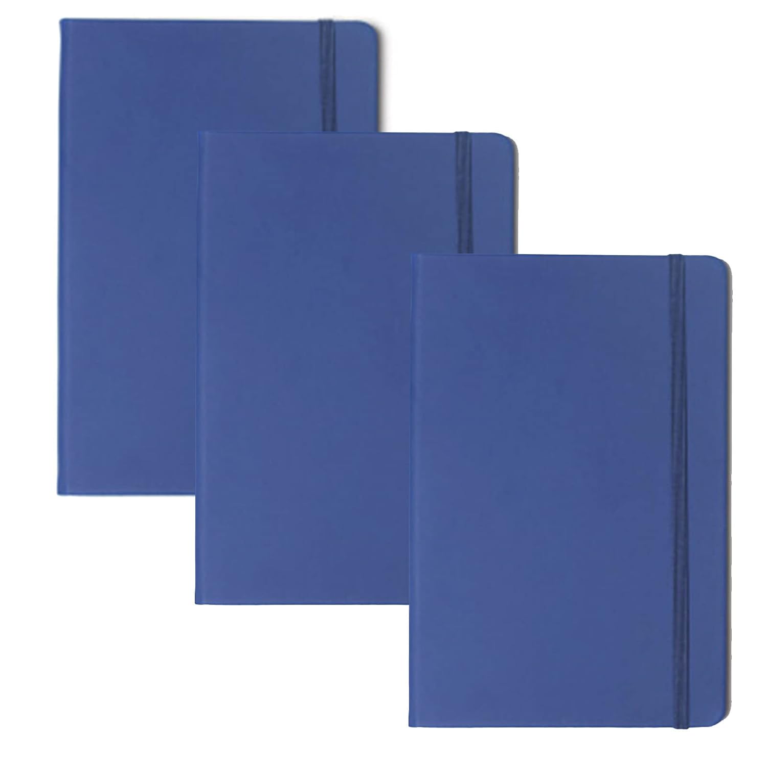 3Pcs Leatherette A6 Journal Writing Notebook Elastic Band Lined Paper School Office Supplies Blue