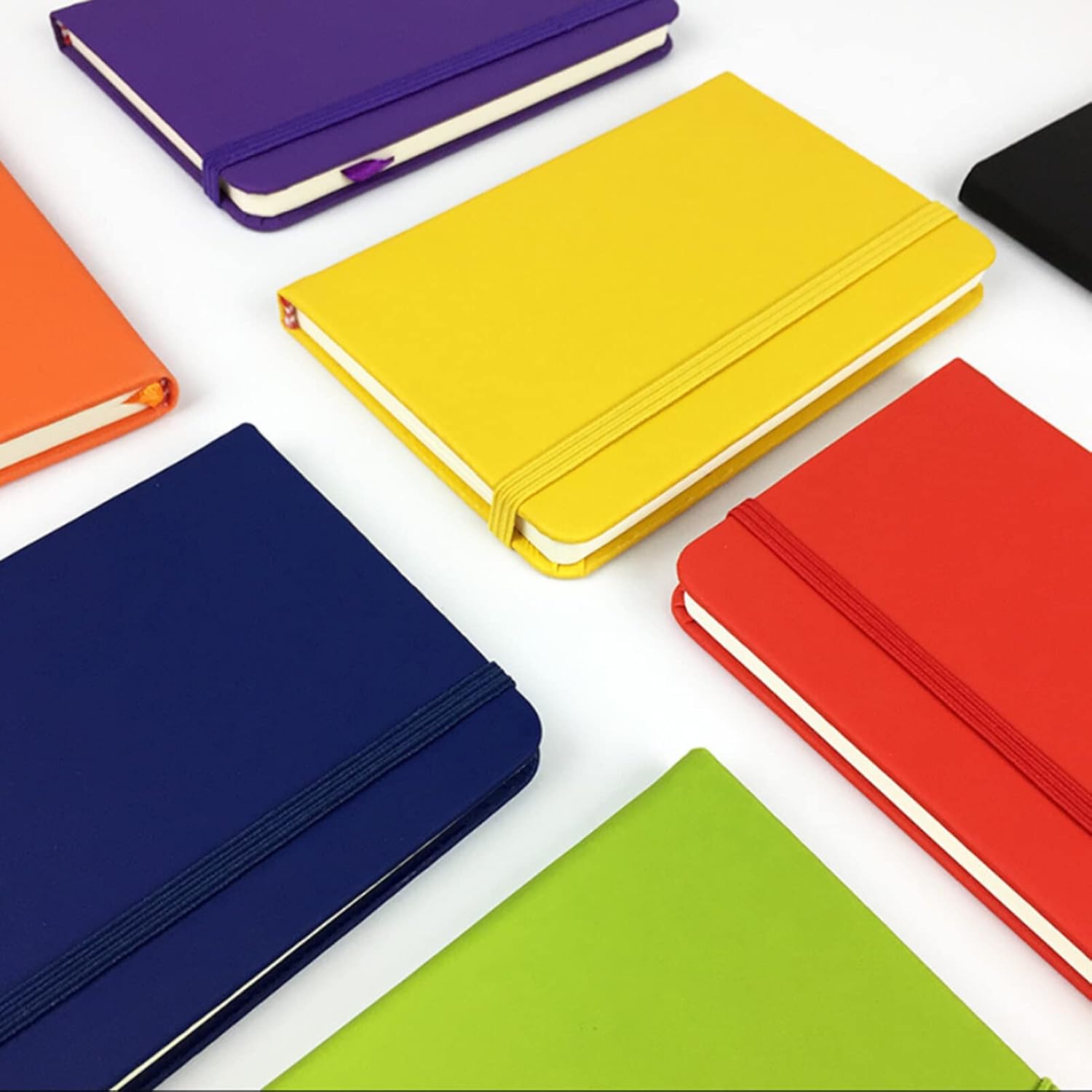 3Pcs Leatherette A6 Journal Writing Notebook Elastic Band Lined Paper School Office Supplies Blue