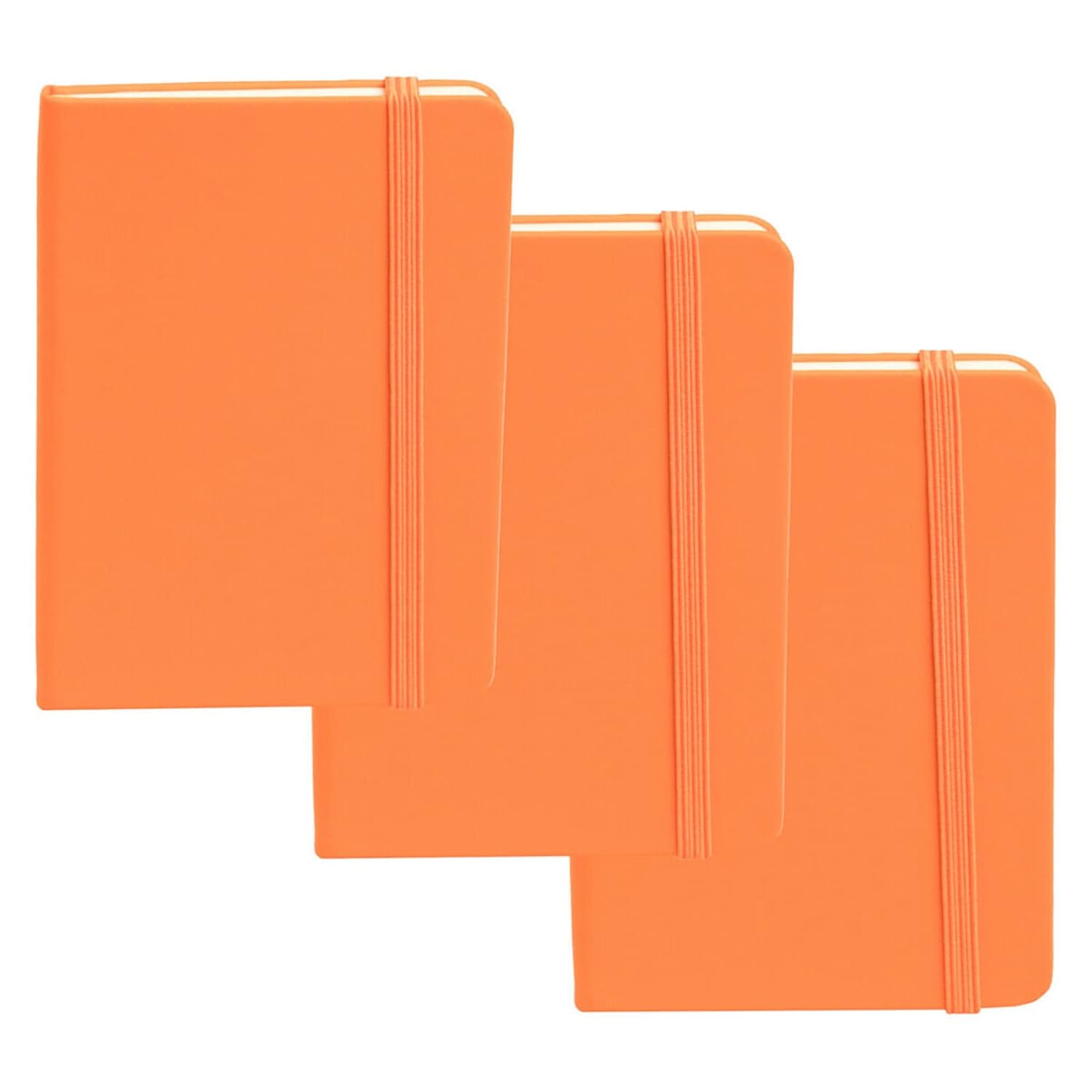 3Pcs Leatherette A6 Journal Writing Notebook Elastic Band Lined Paper School Office Supplies Blue