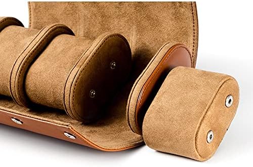 Premium Leather Mechanical Watch Storage Box - 3 Slot Dustproof Travel Case for Home Use, Brown
