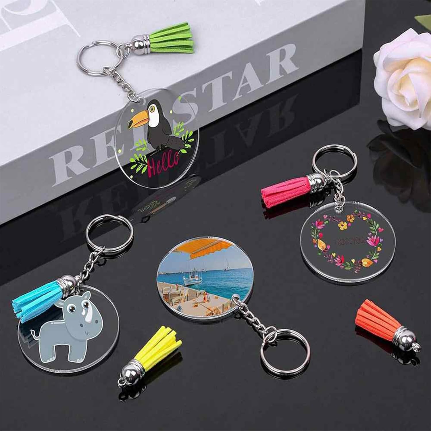 100 Pack Metal Keychains,1 Inch Split Key Chain Rings with Chain and Open Jump Rings for Keychain Making and Crafts DIY
