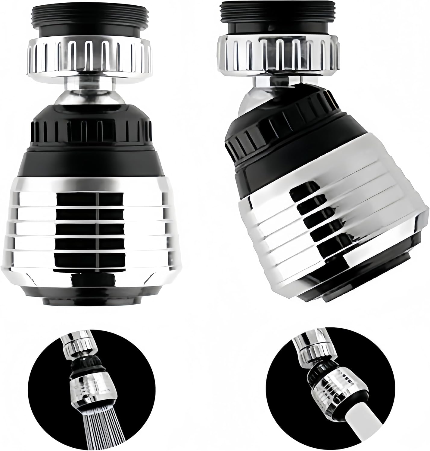 2PCS 360 Degree Swivel Faucet Aerator Deluxe Water Saving Faucet Sprayer Water Saving Bubbler Pressurized Faucet Filter Kitchen Accessories 360 Degree, Count, 2
