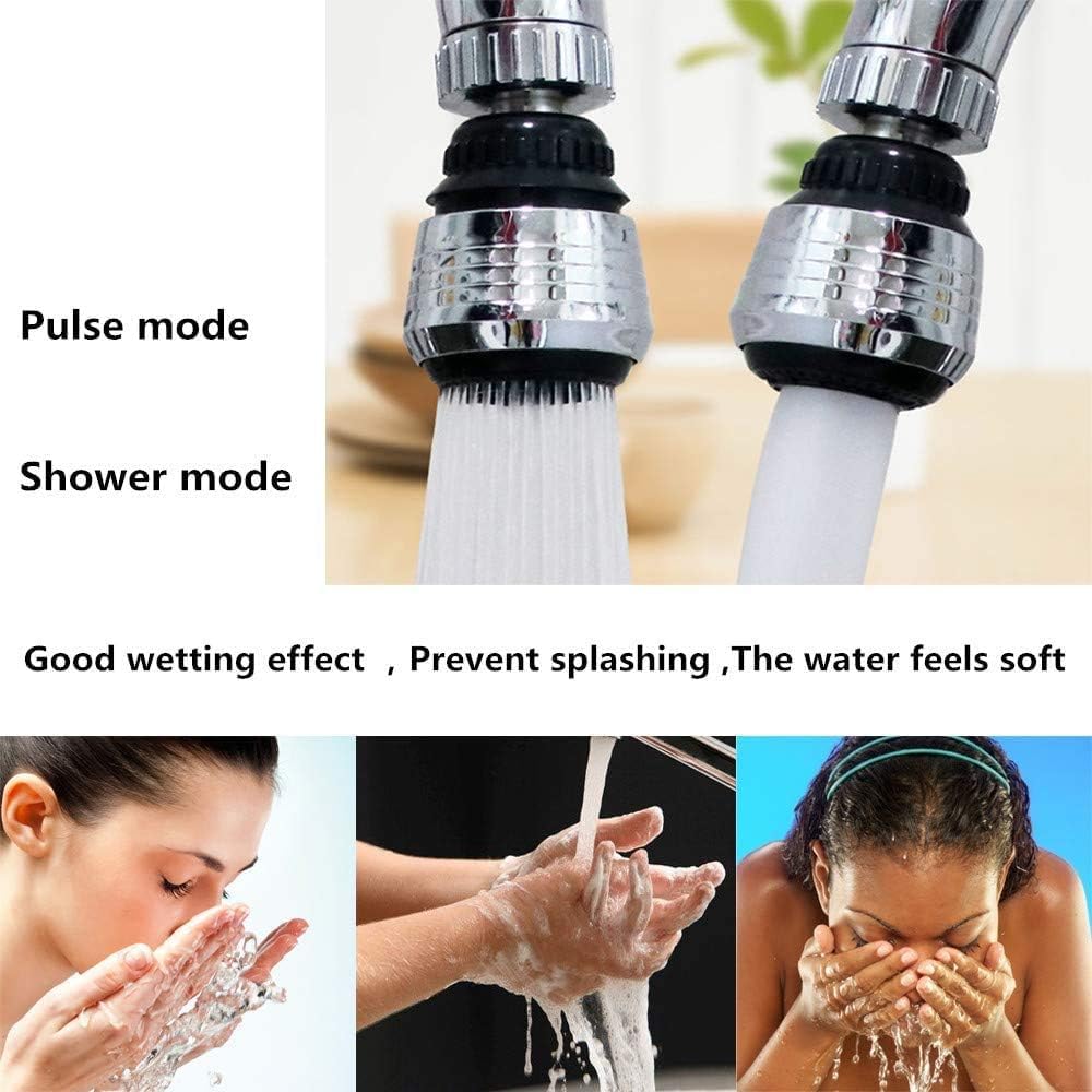 2PCS 360 Degree Swivel Faucet Aerator Deluxe Water Saving Faucet Sprayer Water Saving Bubbler Pressurized Faucet Filter Kitchen Accessories 360 Degree, Count, 2