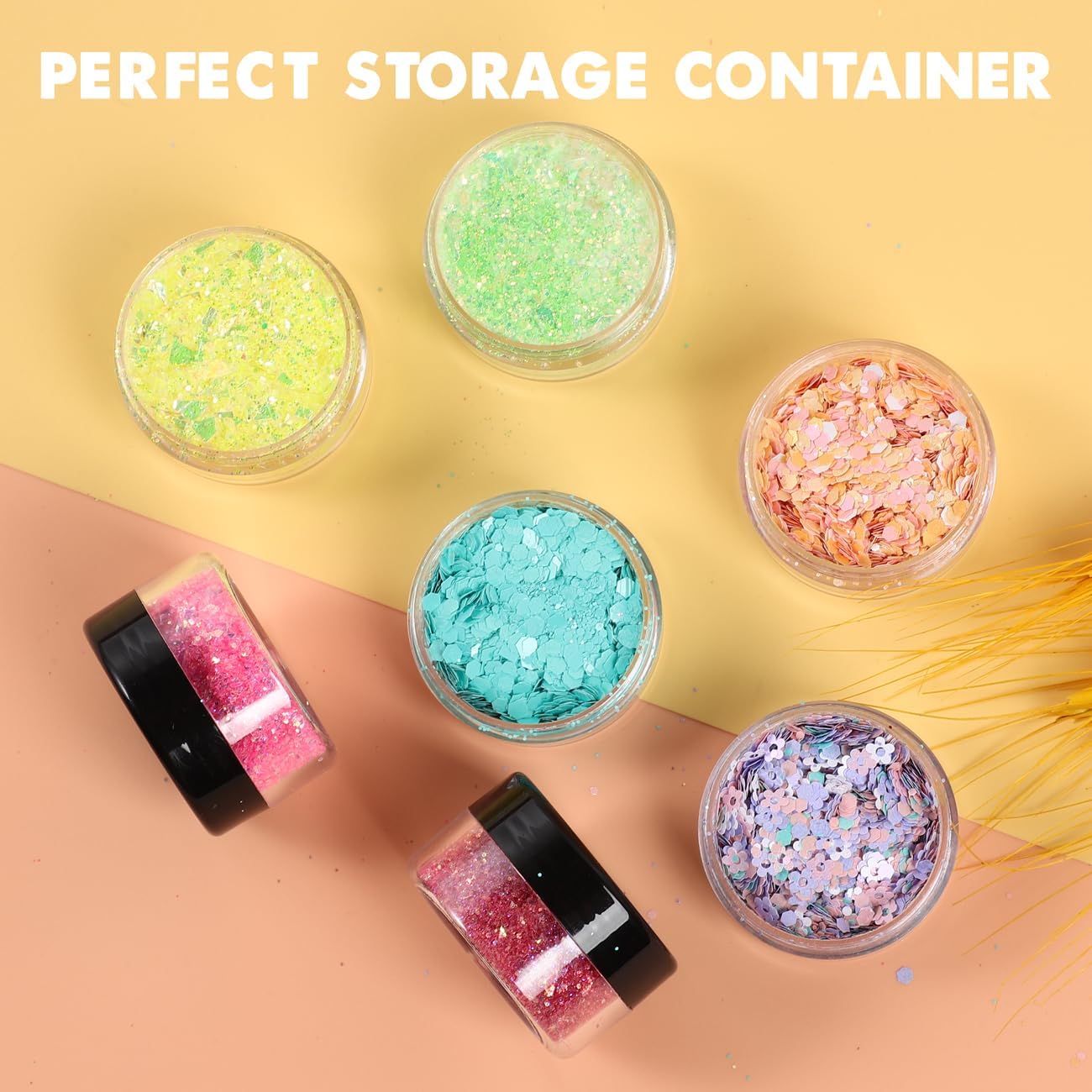 10 Pieces Small Travel Containers, 3/5/10/15/20 Gram Size for Creams, Sample With Screw Lids, 12Pcs Labels/2Pcs Mini Spatulas, Plastic Makeup Black
